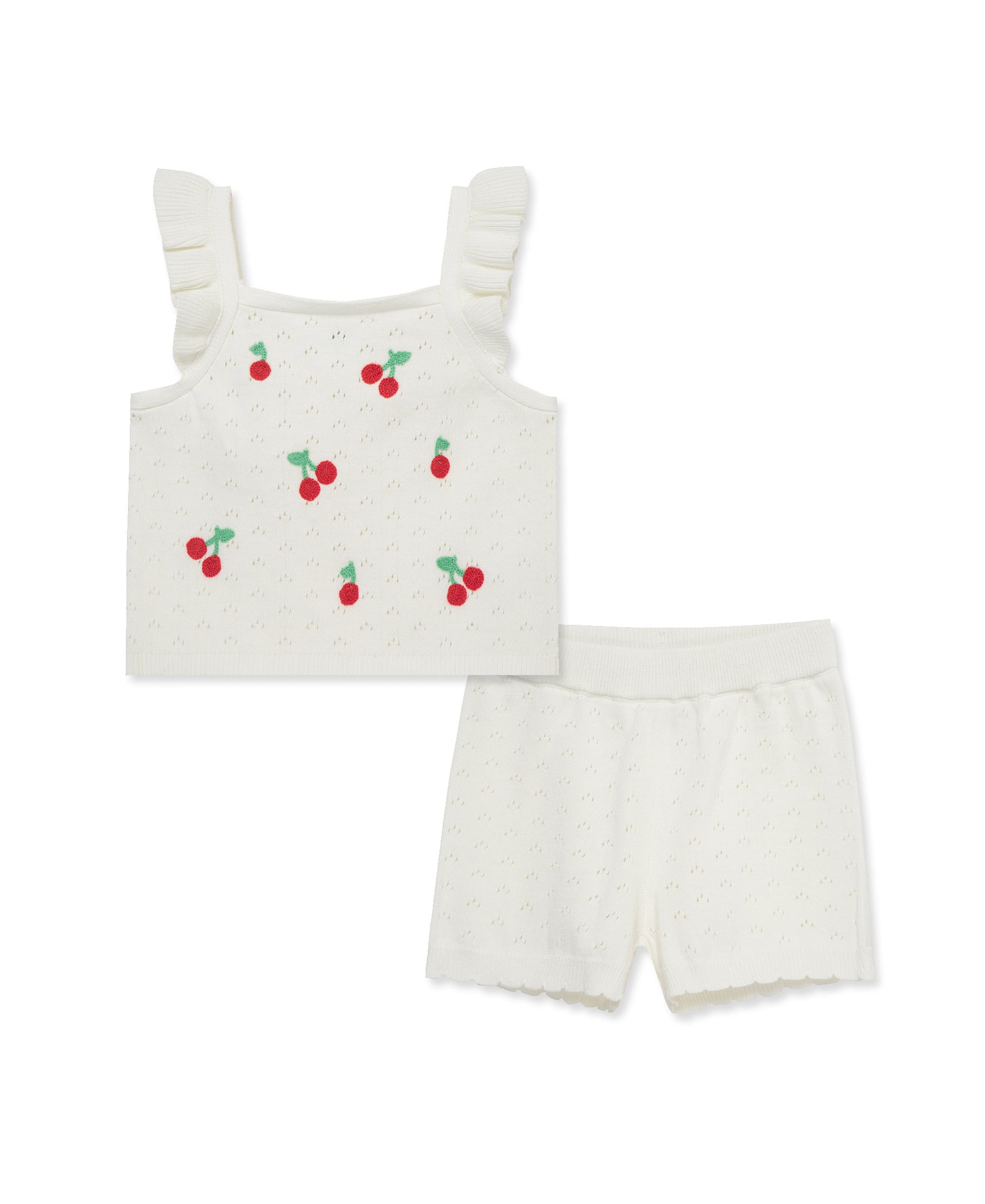 Cherry Pointelle Knit Short Set (12M-24M) - Little Me