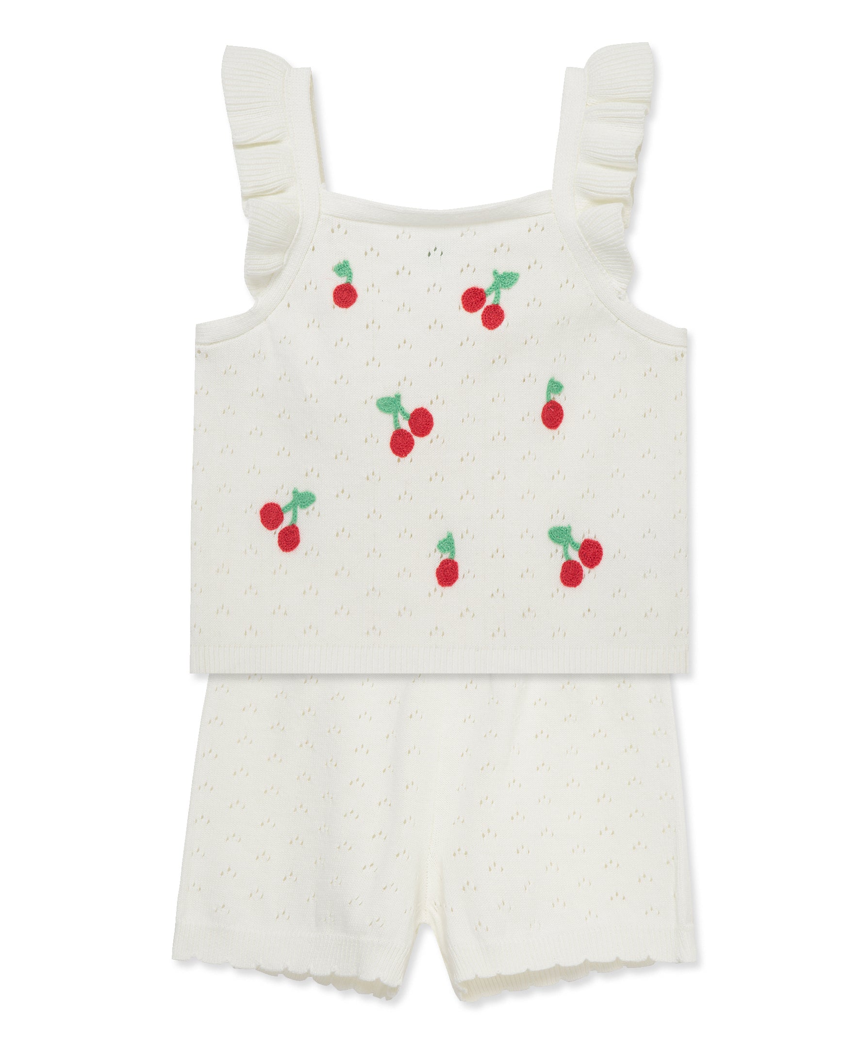 Cherry Pointelle Knit Short Set (12M-24M) - Little Me