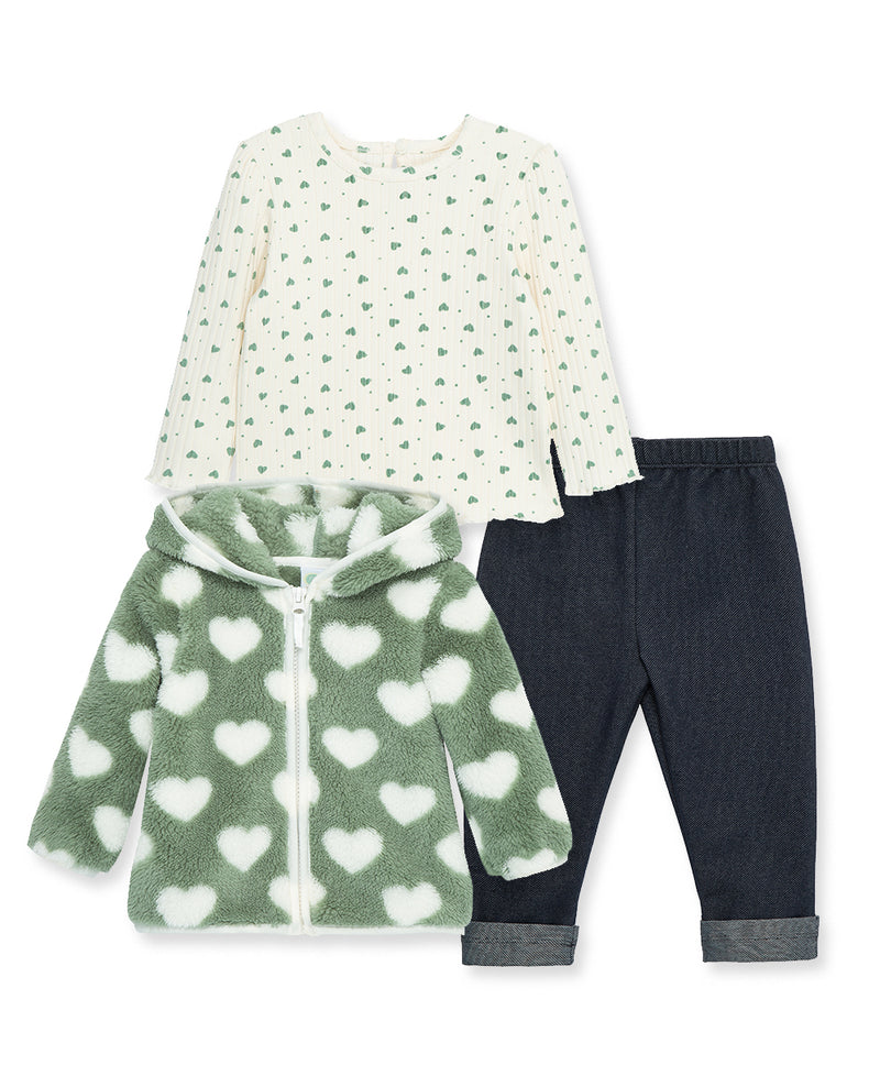 Heart Toddler 3-Piece Sherpa Set (2T-4T) - Little Me