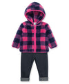 Lilac Check Toddler 3-Piece Sherpa Set (2T-4T) - Little Me