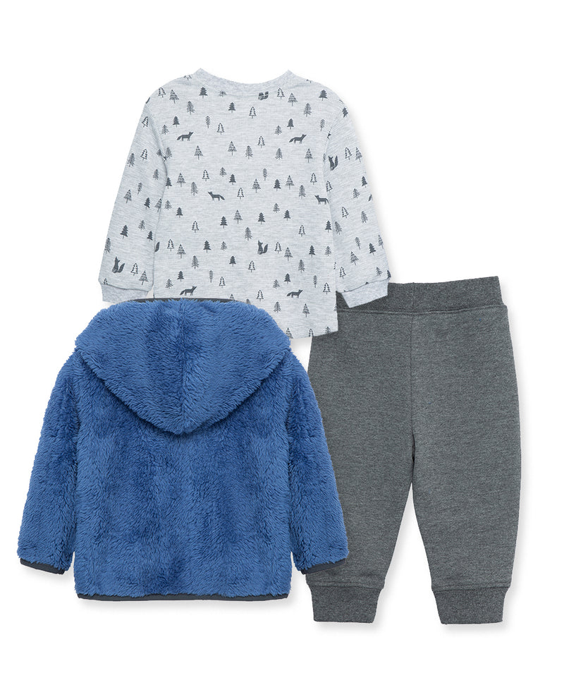 Blue 3-Piece Infant Sherpa Set (12M-24M) - Little Me