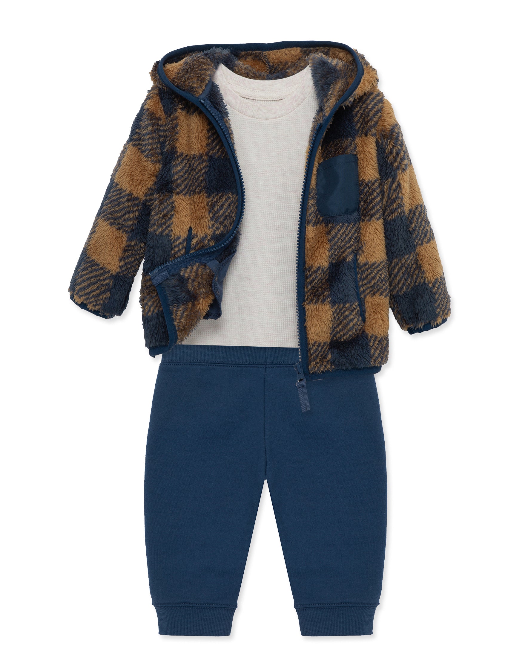 Plaid Sherpa Jacket Set (12M-24M) - Little Me