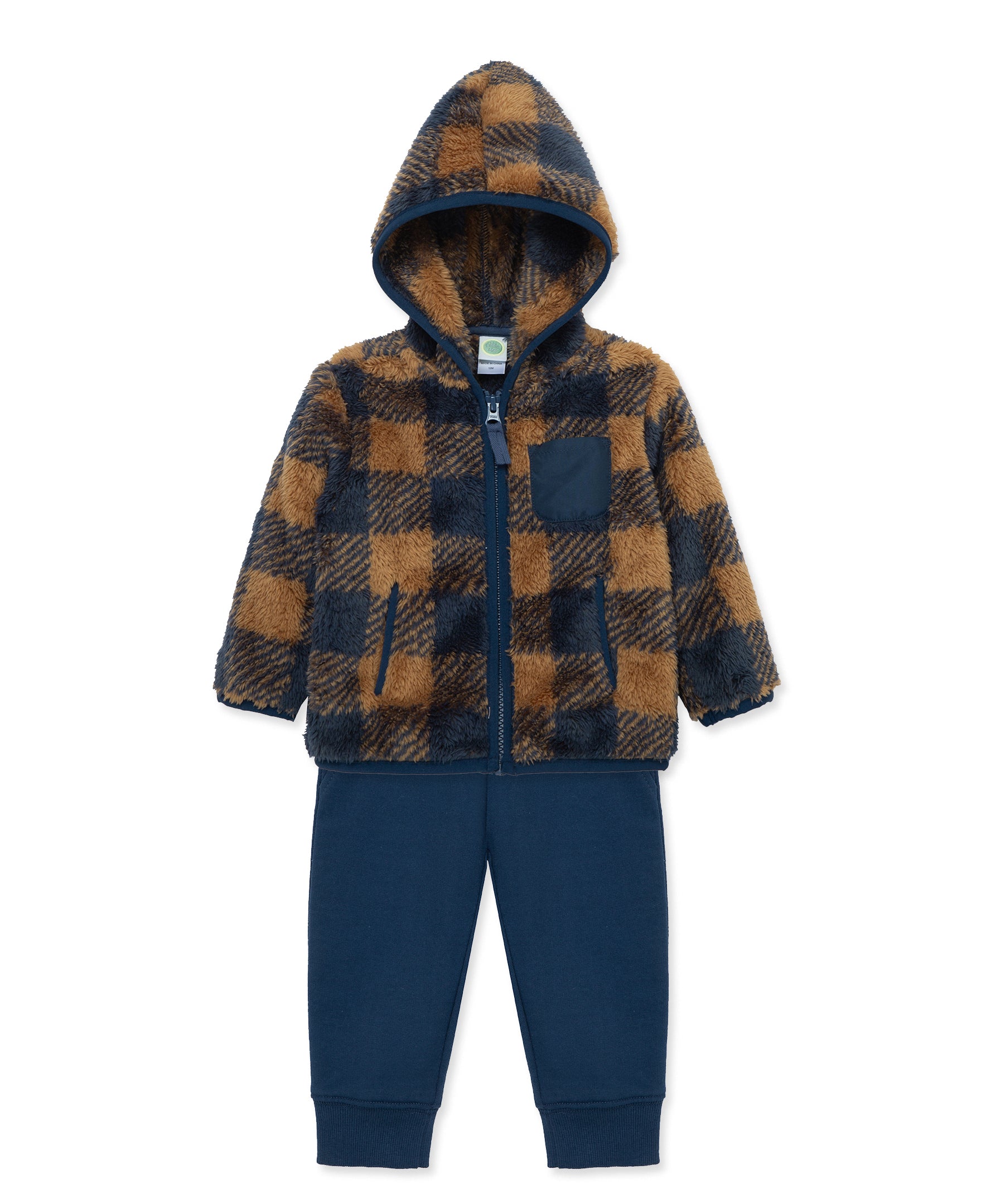 Plaid Sherpa Jacket Set (12M-24M) - Little Me