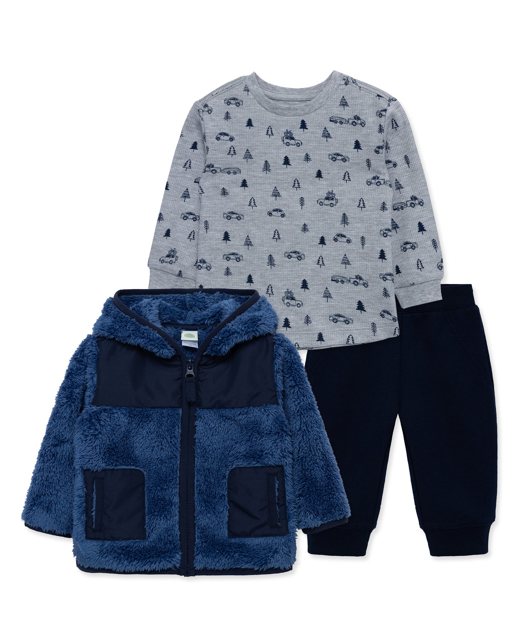 Blue Sherpa Jacket Set (12M-24M) - Little Me