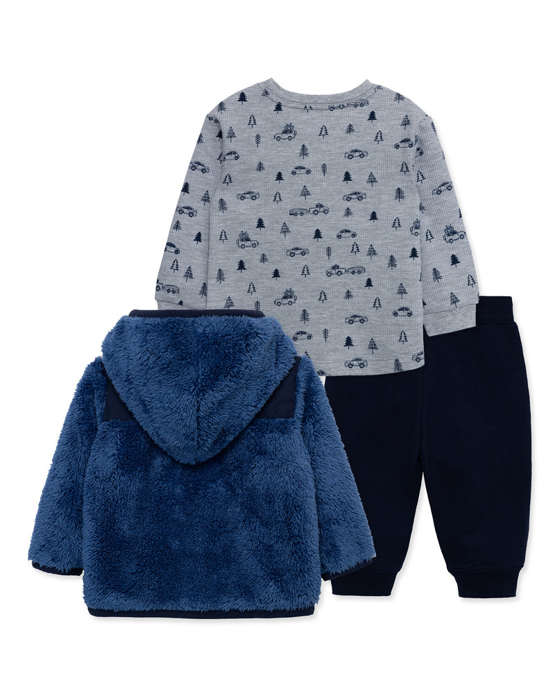 Blue Sherpa Jacket Set (12M-24M) - Little Me