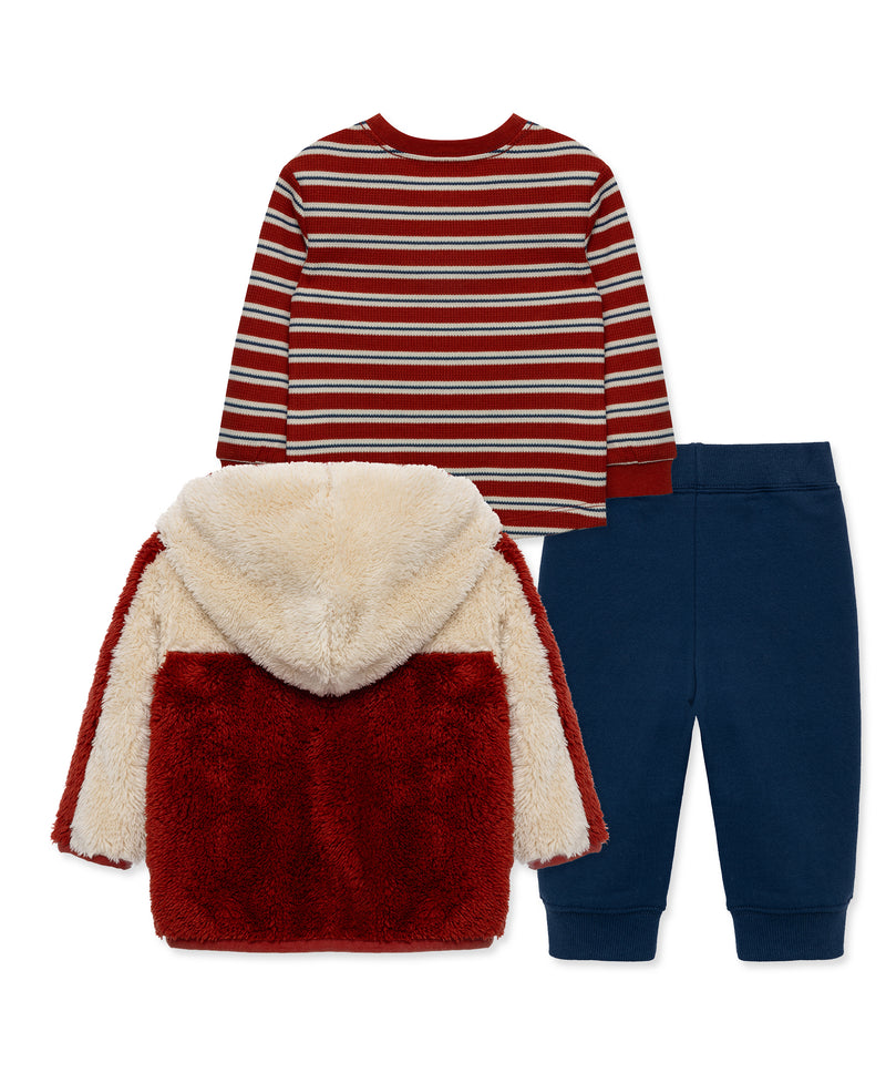 Red Sherpa Jacket Set (12M-24M) - Little Me