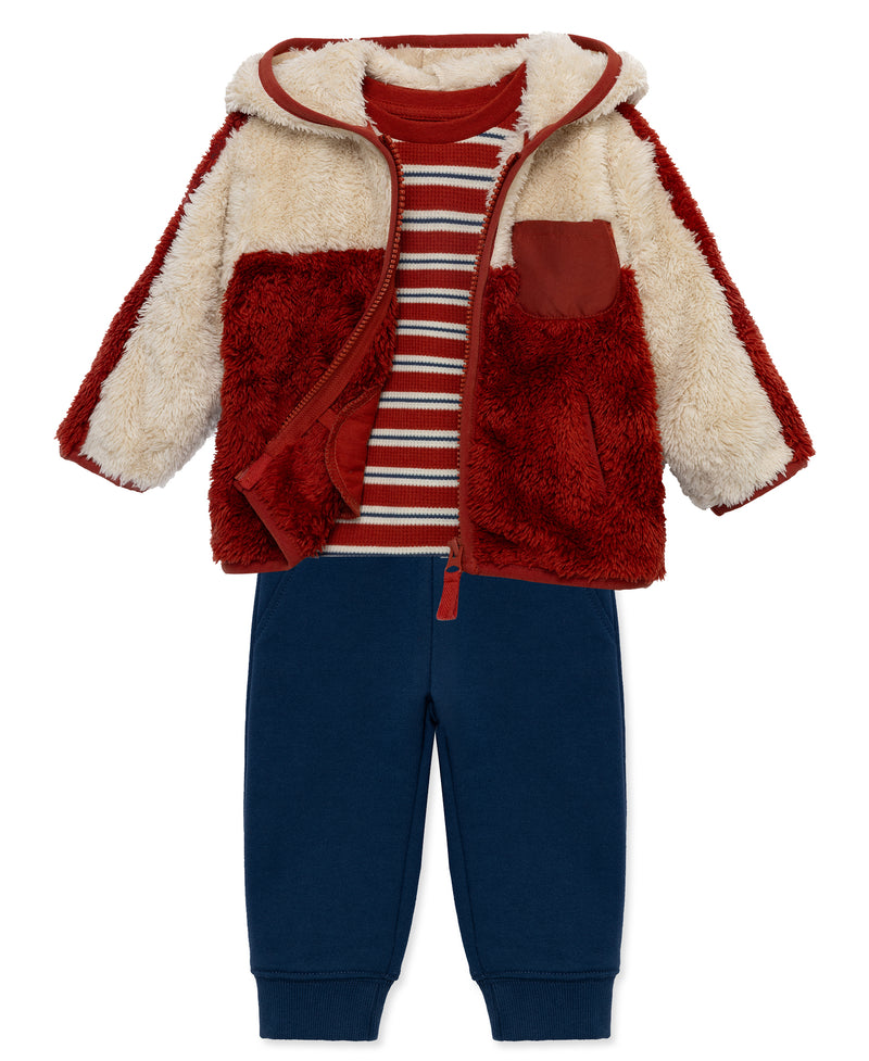 Red Sherpa Jacket Set (12M-24M) - Little Me