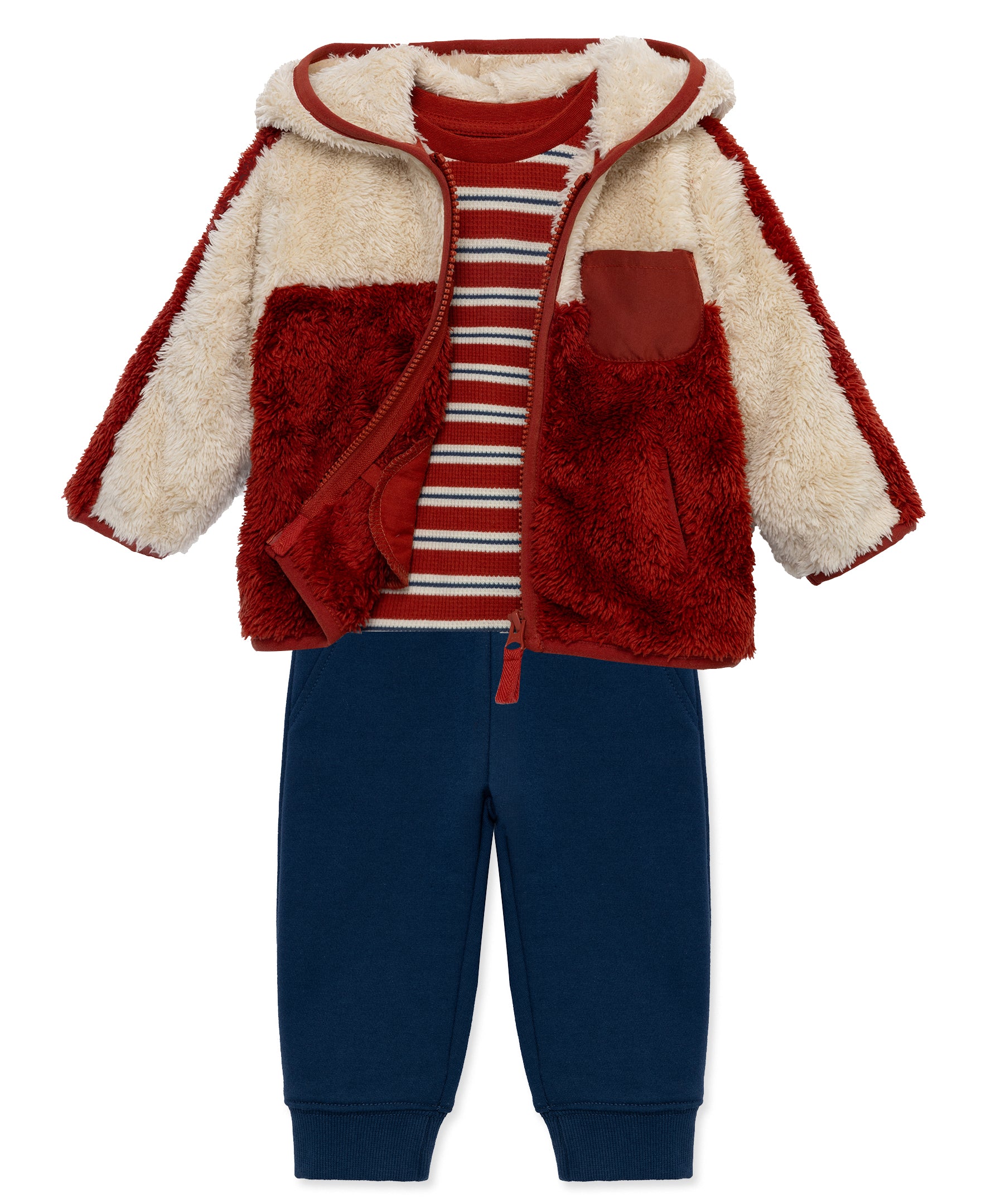 Red Sherpa Jacket Set (2T-4T) - Little Me