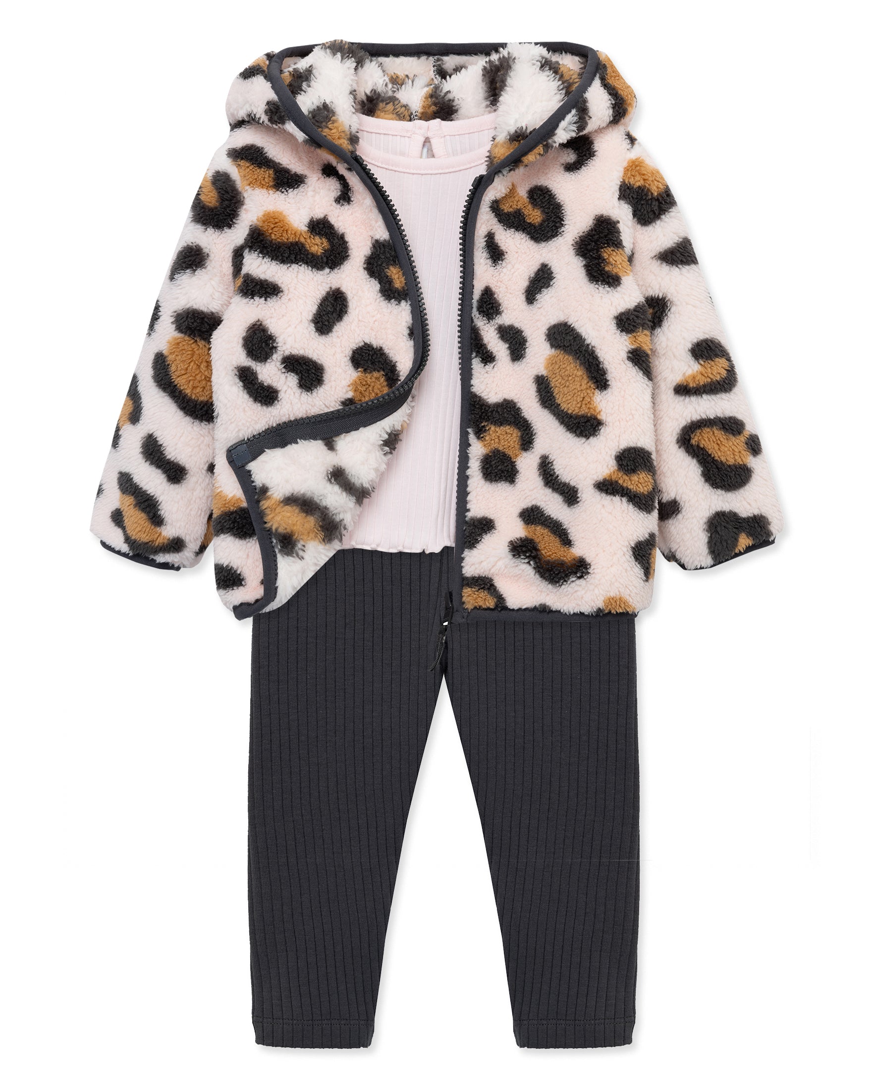 Leopard 3-Piece Sherpa Jacket Set (12M-24M) - Little Me