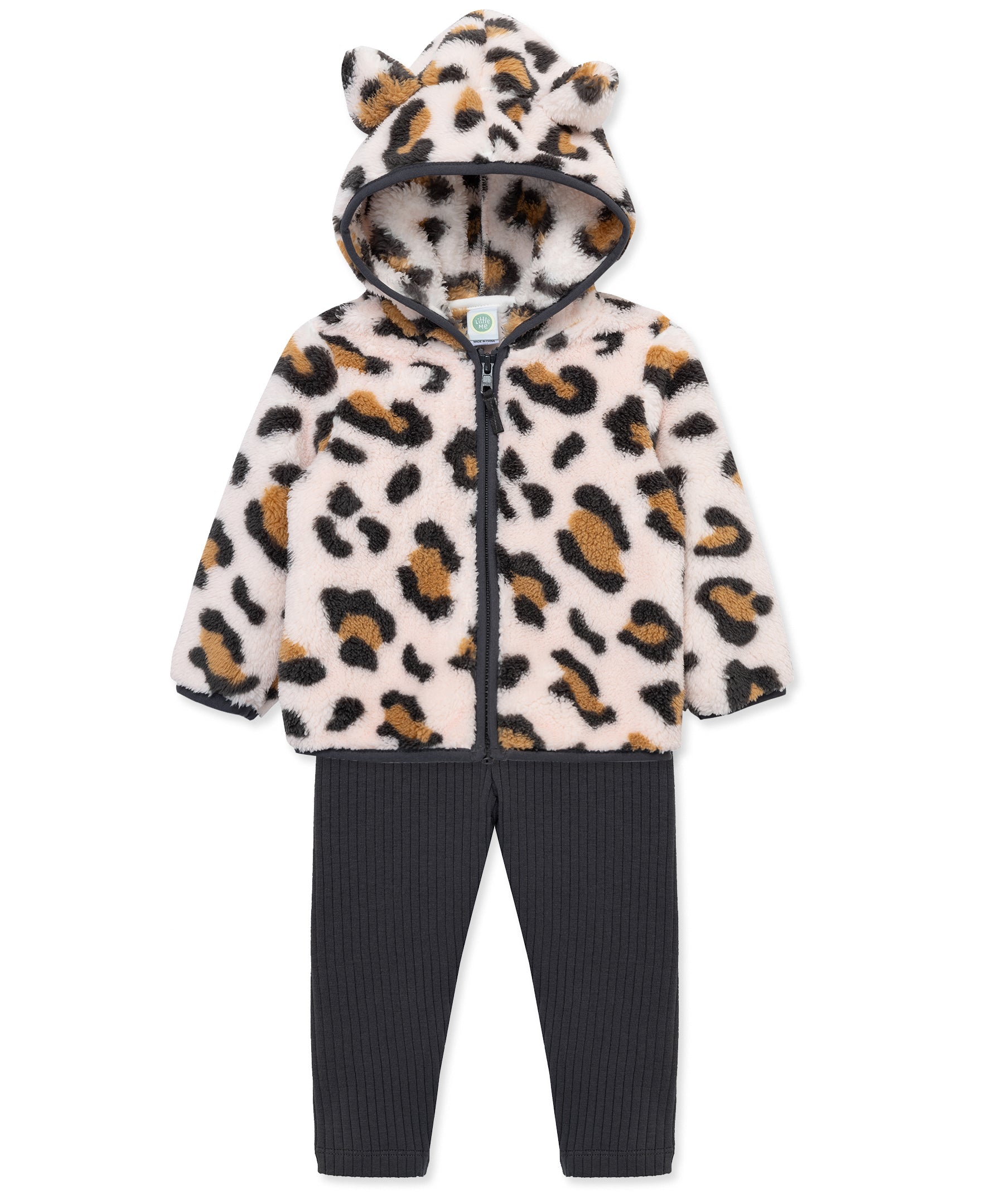 Leopard 3-Piece Sherpa Jacket Set (12M-24M) - Little Me