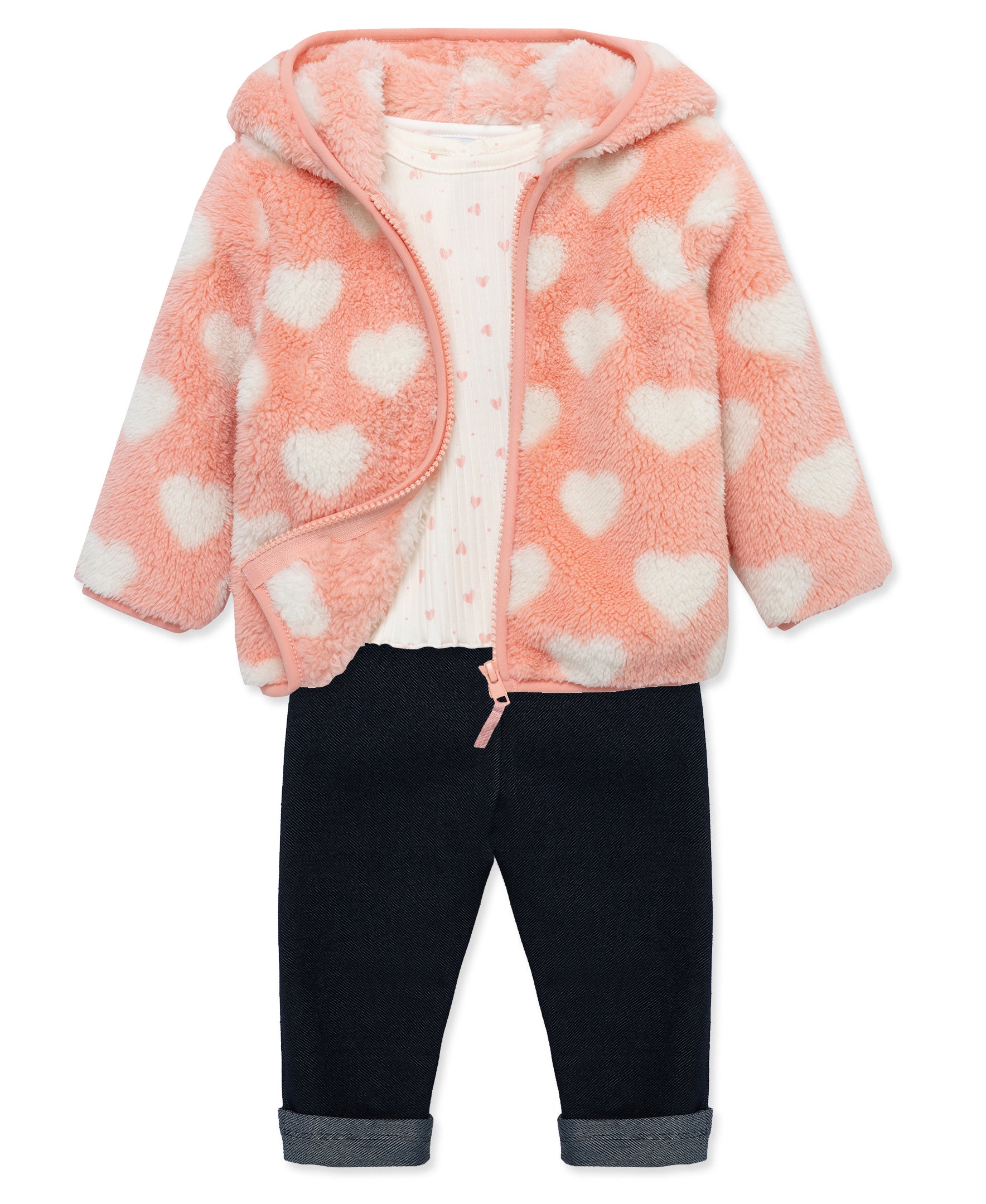 Heart 3-Piece Sherpa Jacket Set (12M-24M) - Little Me