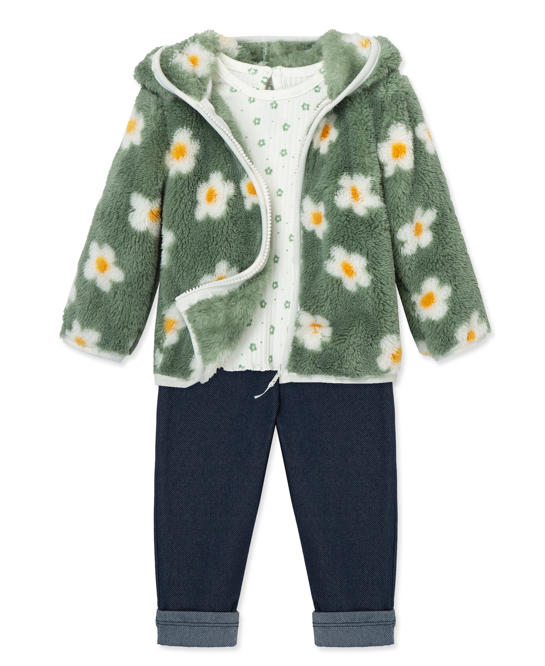 Floral 3-Piece Sherpa Jacket Set (12M-24M) - Little Me