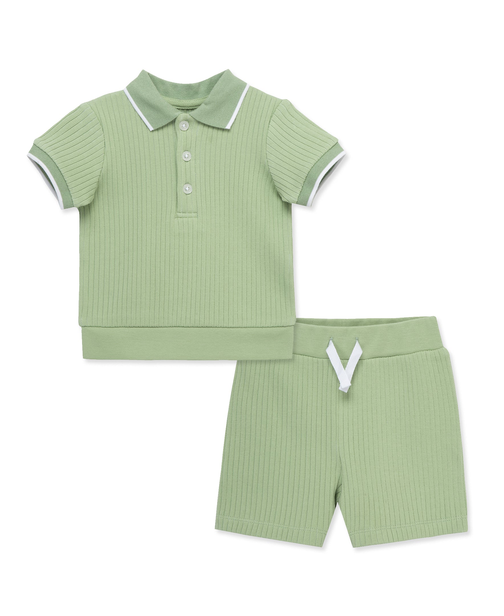 Green Polo 2-Piece Short Set (2T-4T) - Little Me