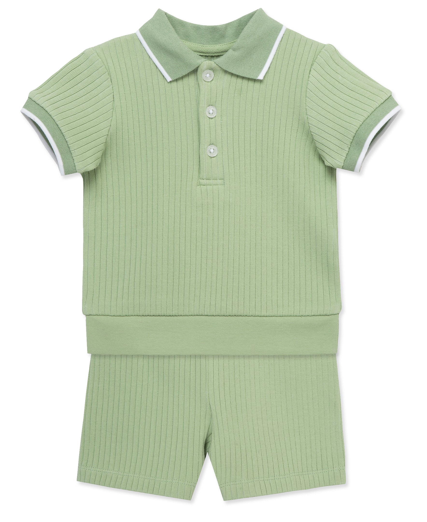 Green Polo 2-Piece Short Set (2T-4T) - Little Me