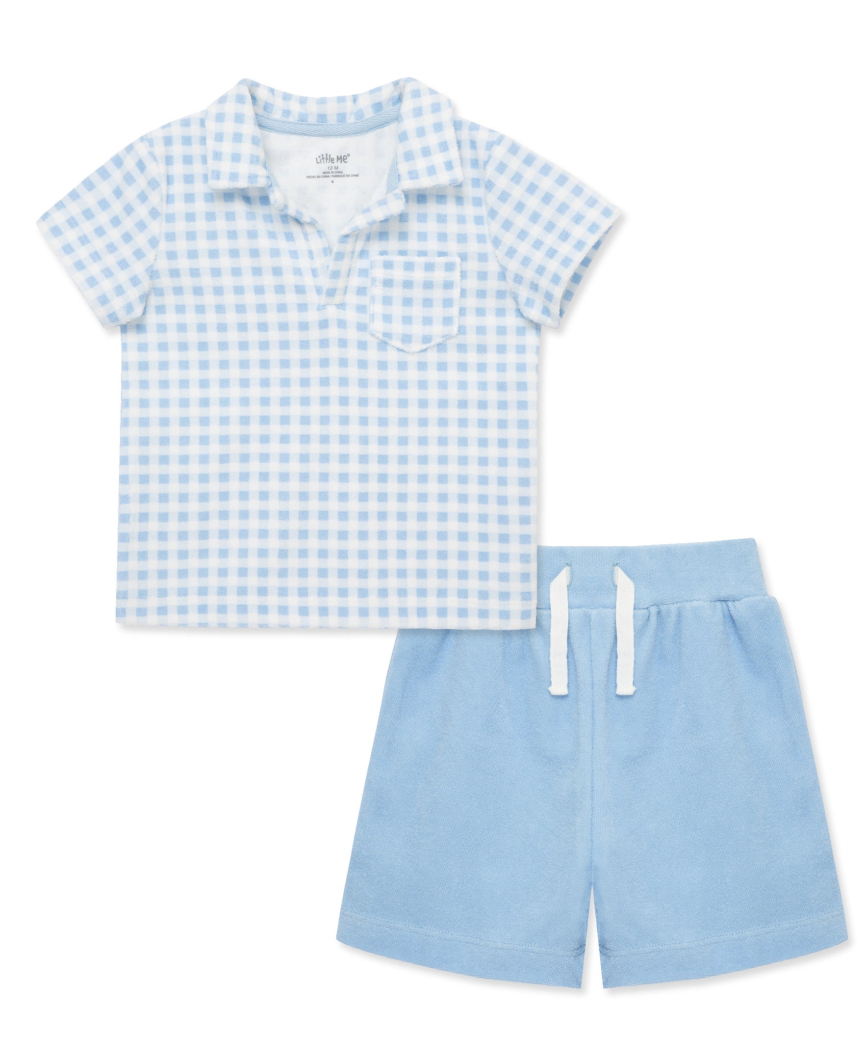 Gingham Terry Short Set (12M-24M) - Little Me