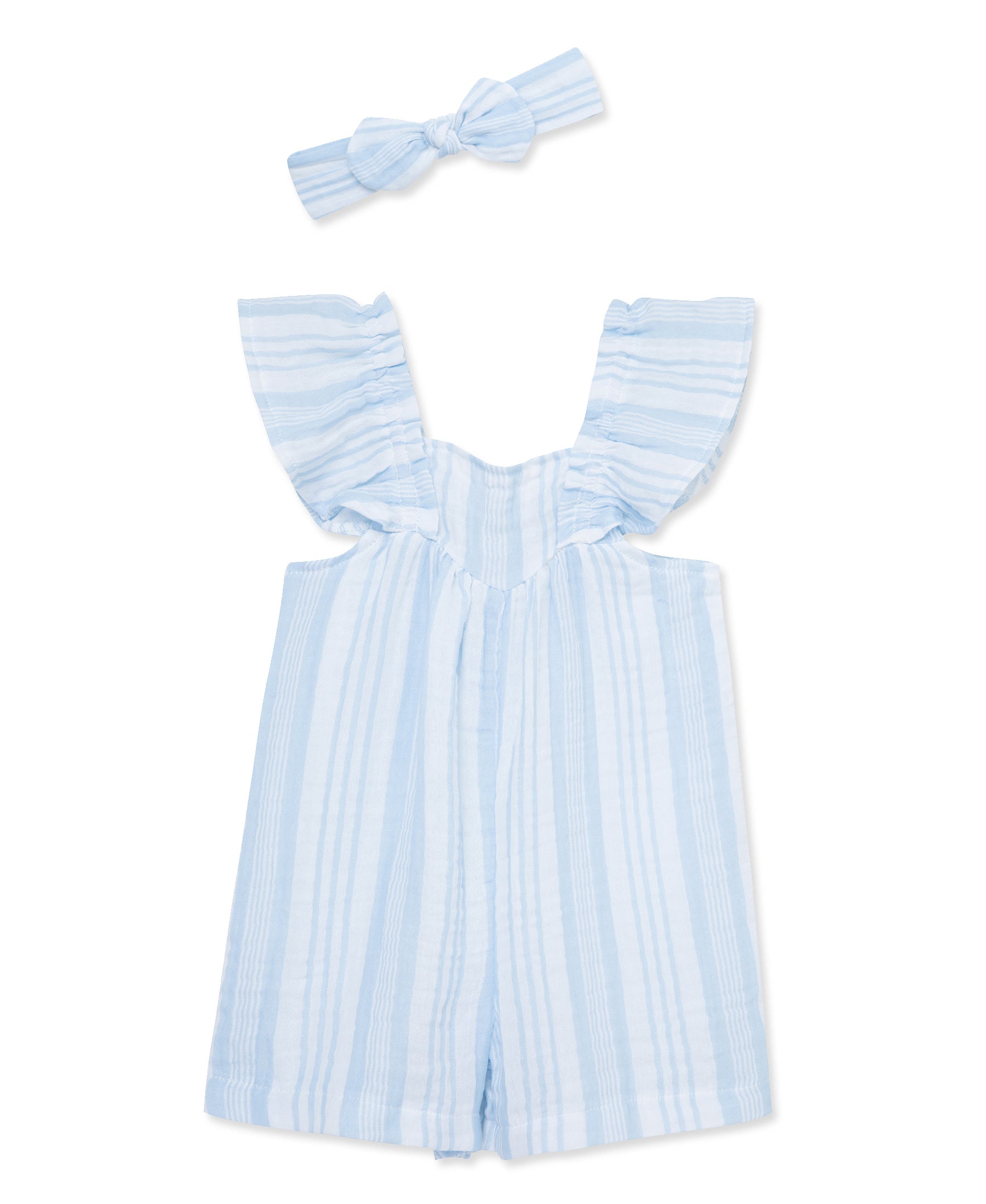 Stripe Woven Romper & Headband (12M-24M) - Little Me