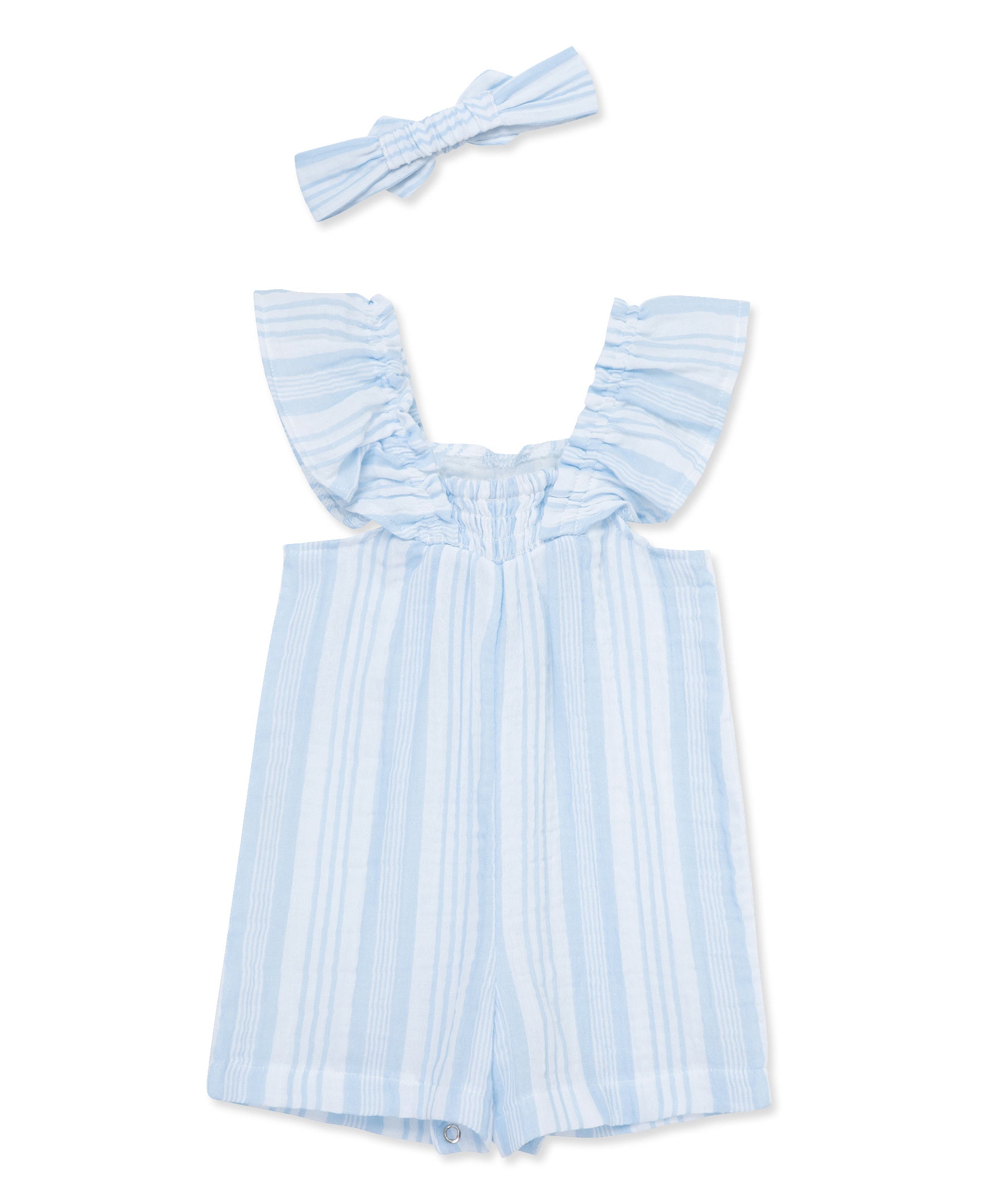 Stripe Woven Romper & Headband (12M-24M) - Little Me