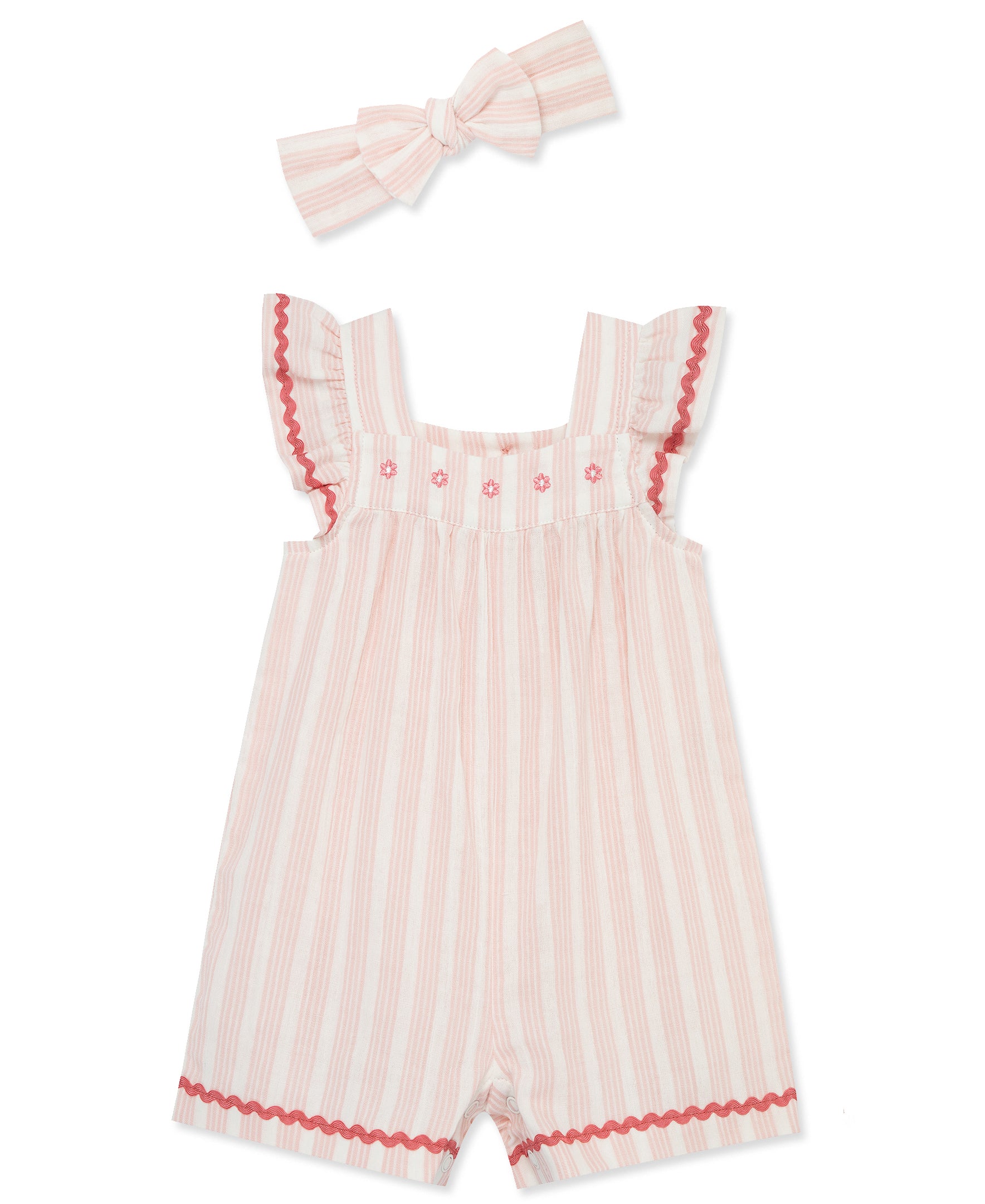 Stripe Gauze Romper & Headband- Toddler (2T-4T) - Little Me