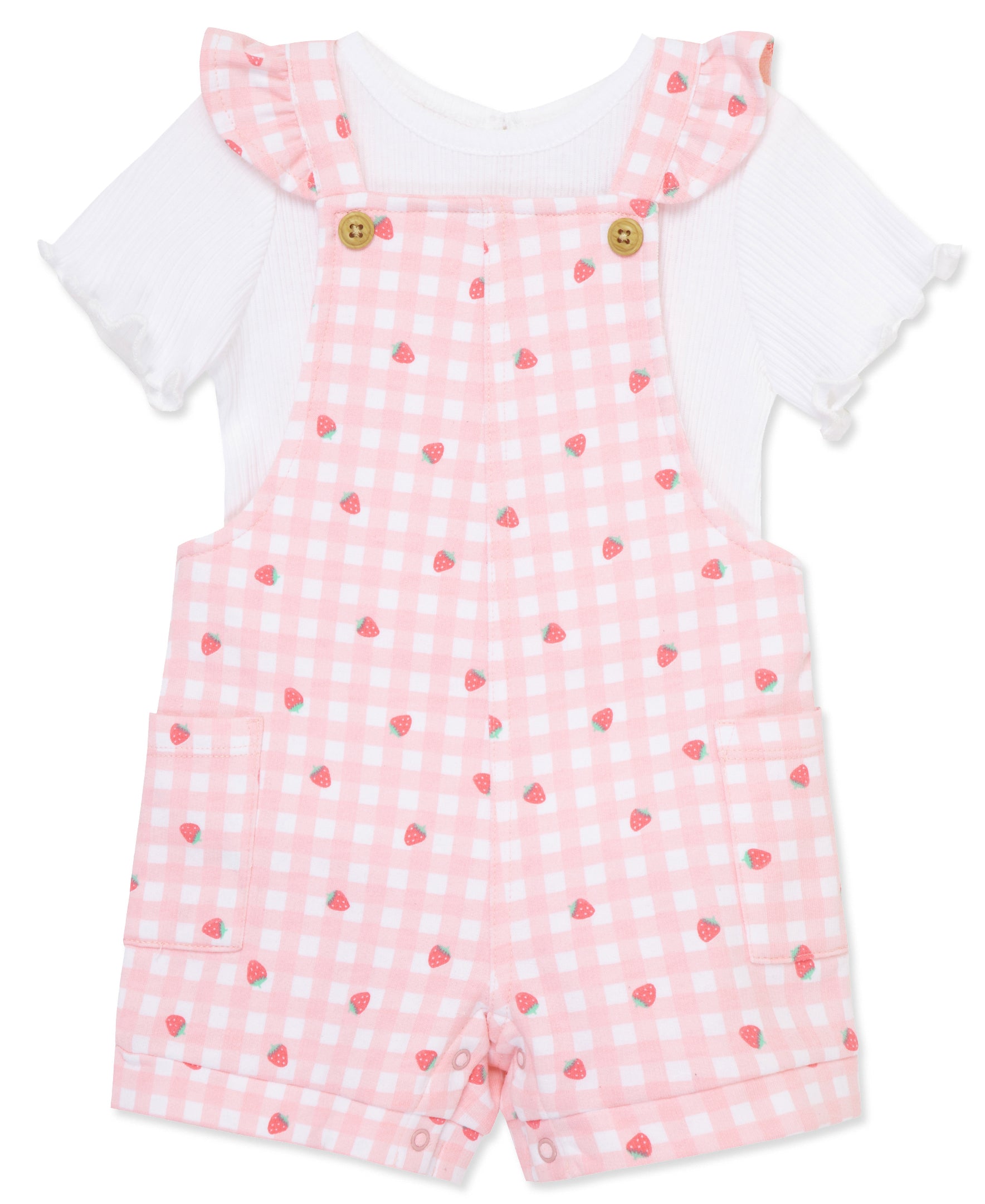 Strawberry Knit Shortall Set (12M-24M) - Little Me