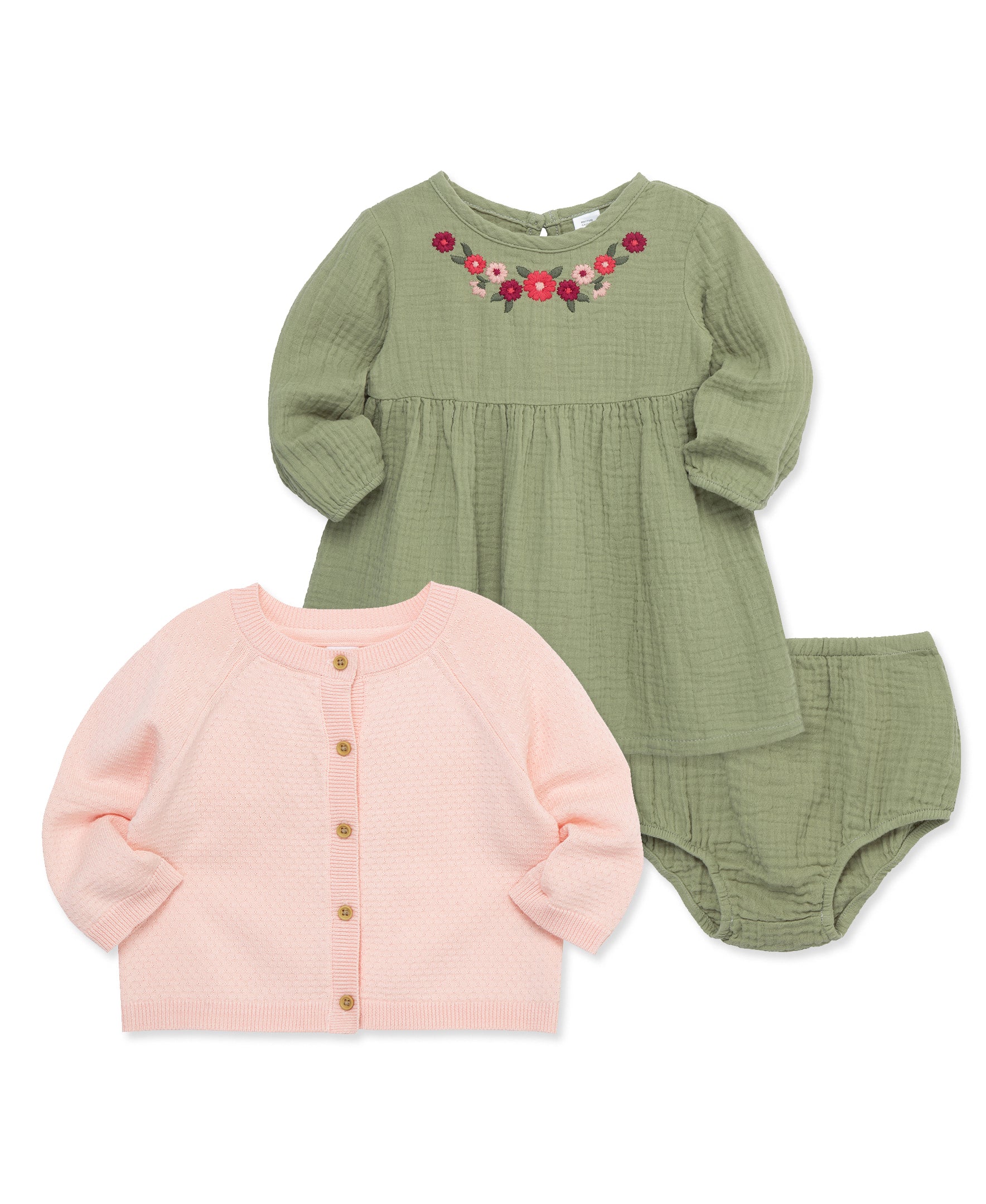 Embroidered Dress & Sweater Set (12M-24M) - Little Me