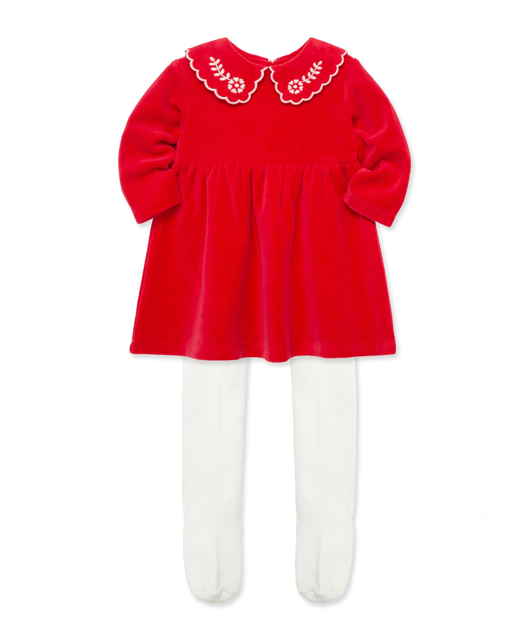 Embroidered Velour Dress Set (2T-4T) - Little Me