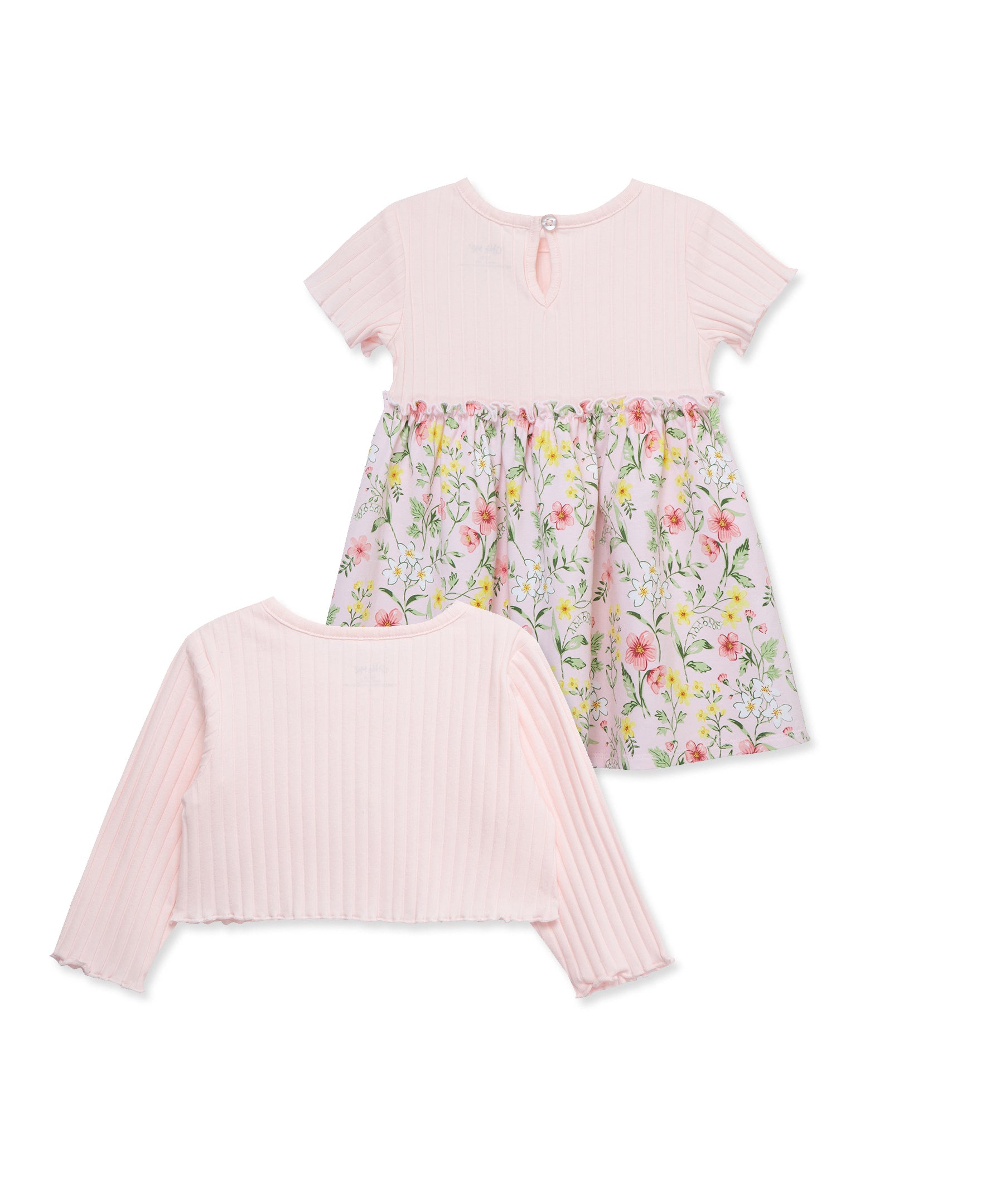 Pink Floral Knit Dress Set (2T-4T) - Little Me