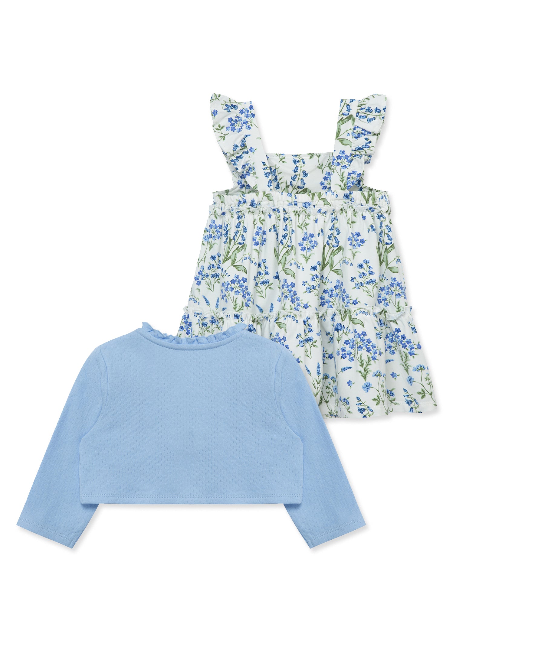 Blue Floral Knit Dress Set (2T-4T) - Little Me