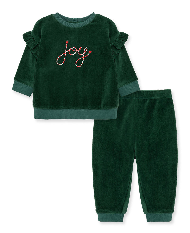 Joy 2-Piece Velour Pant Set - Little Me