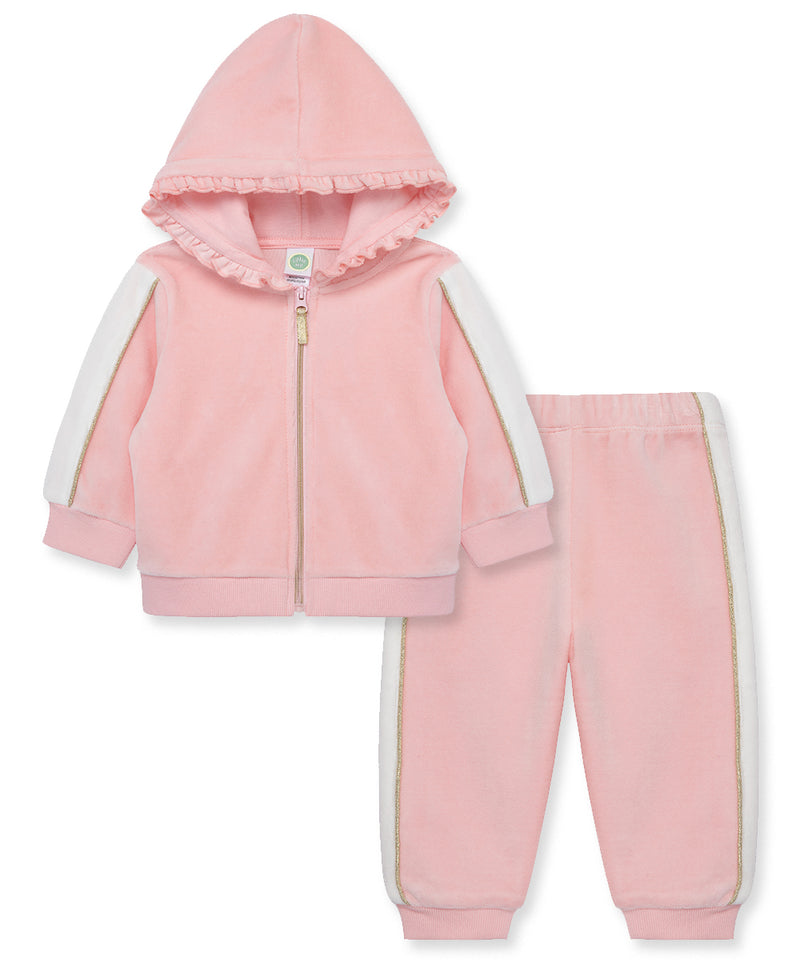 Pink Shine 2-Piece Velour Toddler Hoodie Set - Little Me