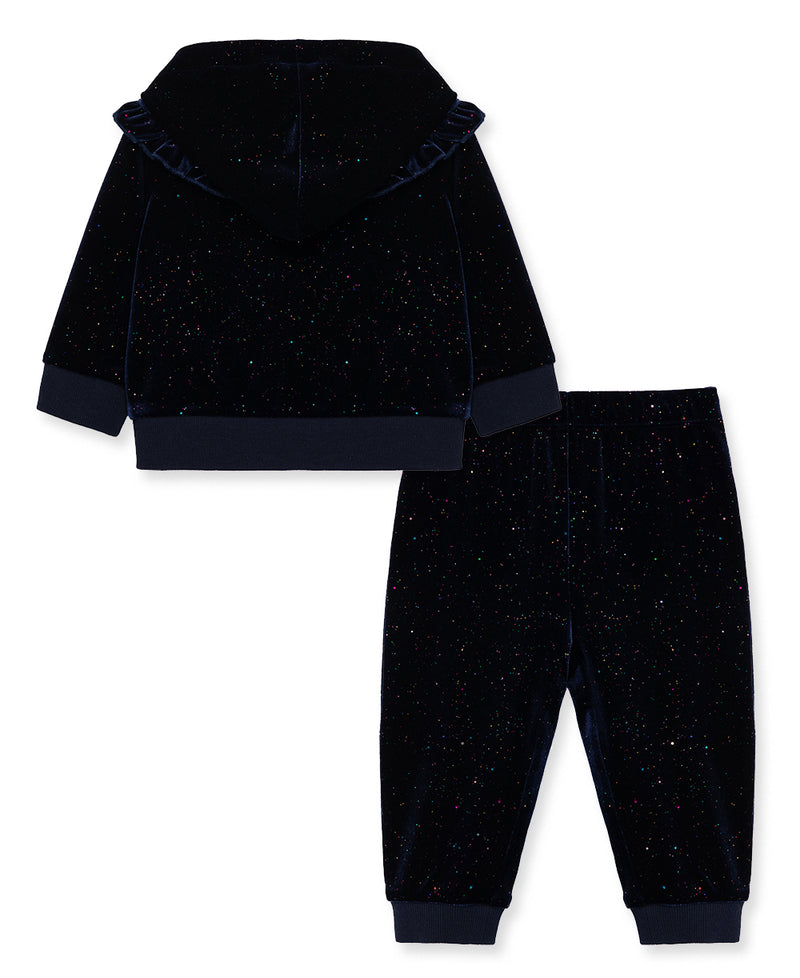 Night Sparks 2-Piece Velour Toddler Hoodie Set - Little Me