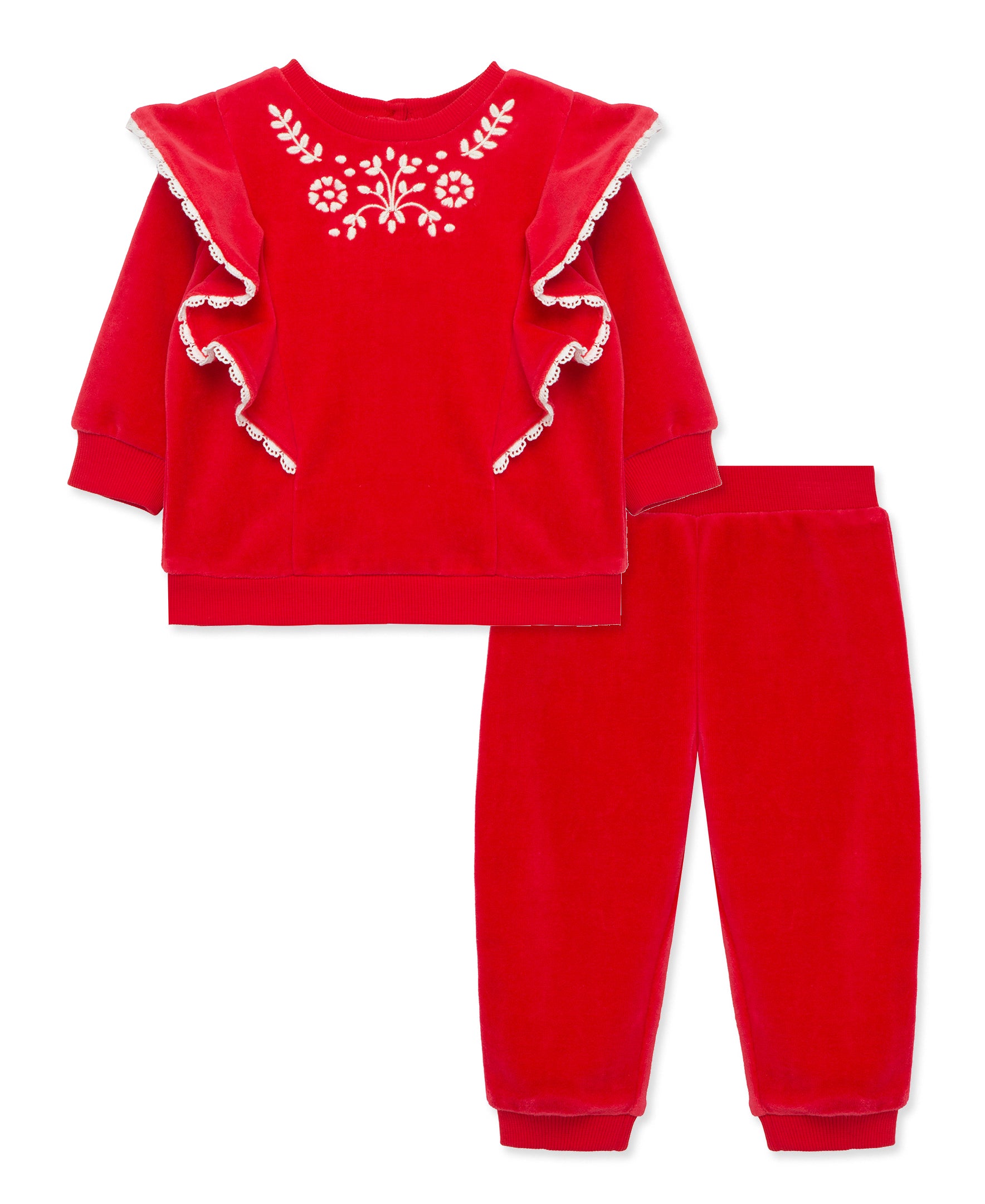 Embroidered Velour Pant Set (12M-24M) - Little Me