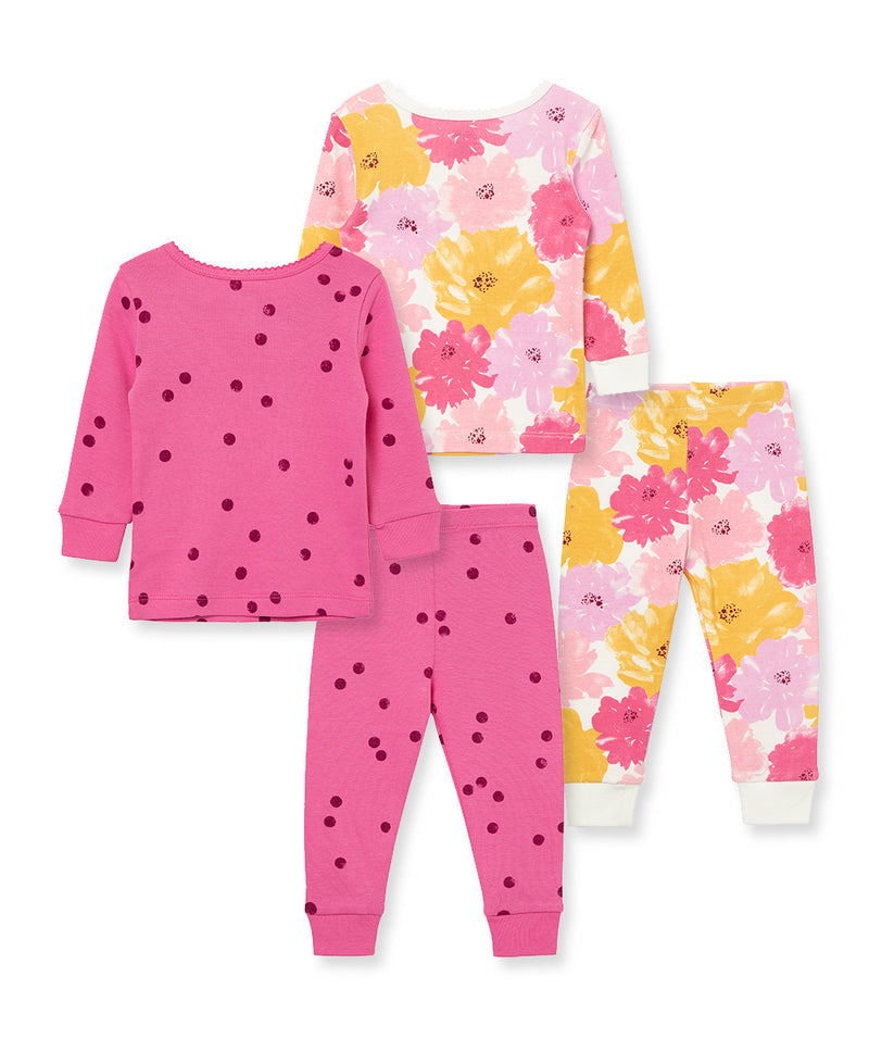 Floral 4-Piece Toddler Pajama Set (2T-4T) - Little Me