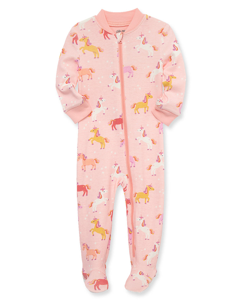 Unicorn Cotton Zip Front Infant Pajama (12M-24M) - Little Me