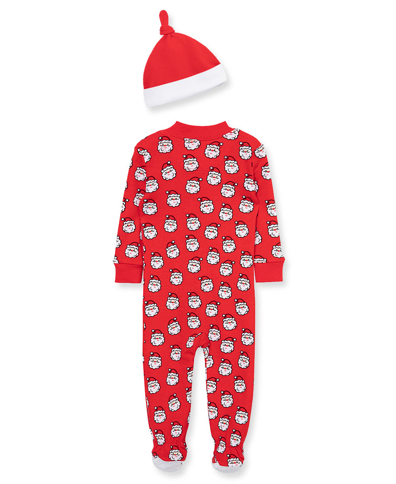 Santa Zip Front & Hat Infant Pajama - Little Me