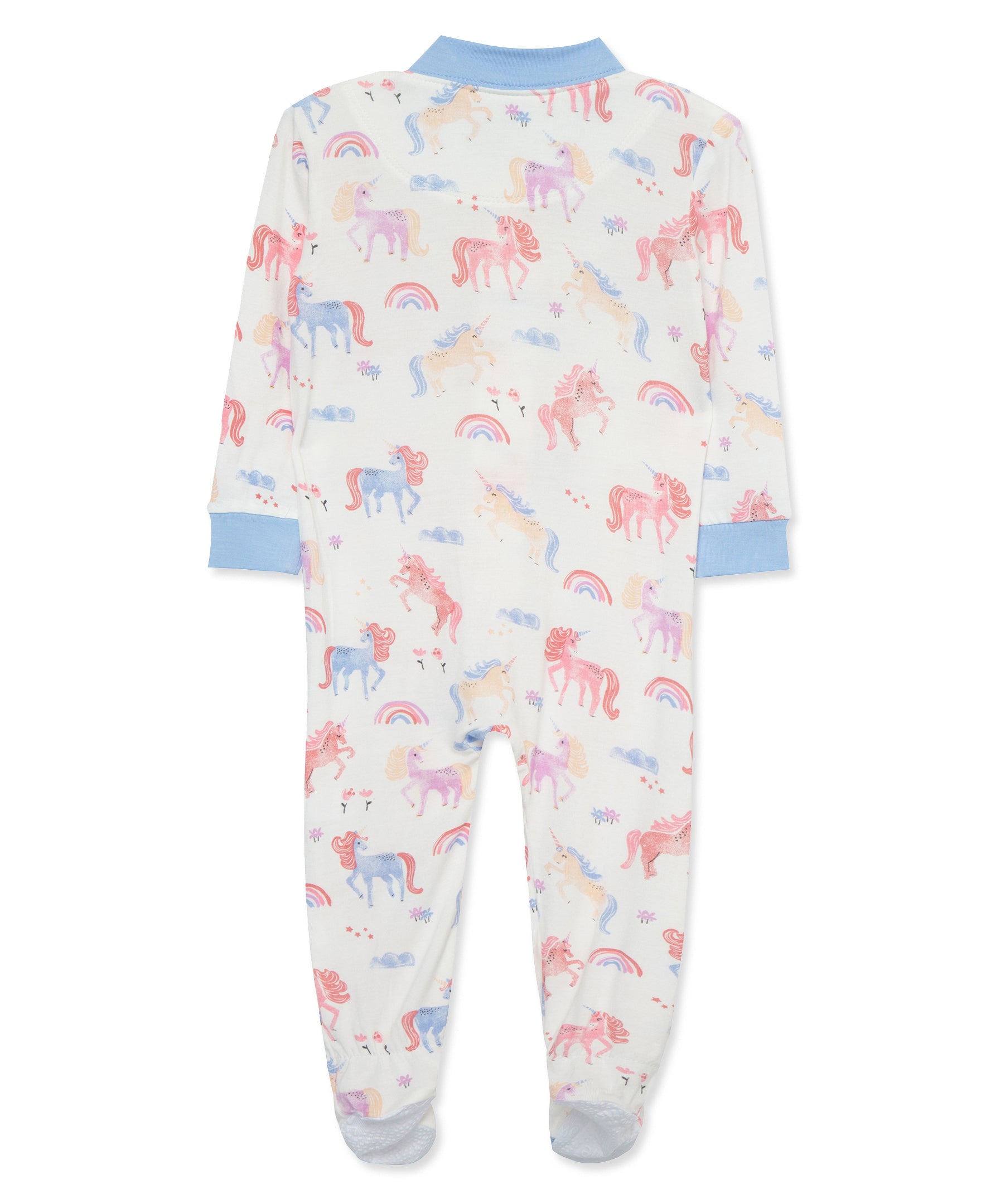 Unicorn Zip Front Footie - Little Me