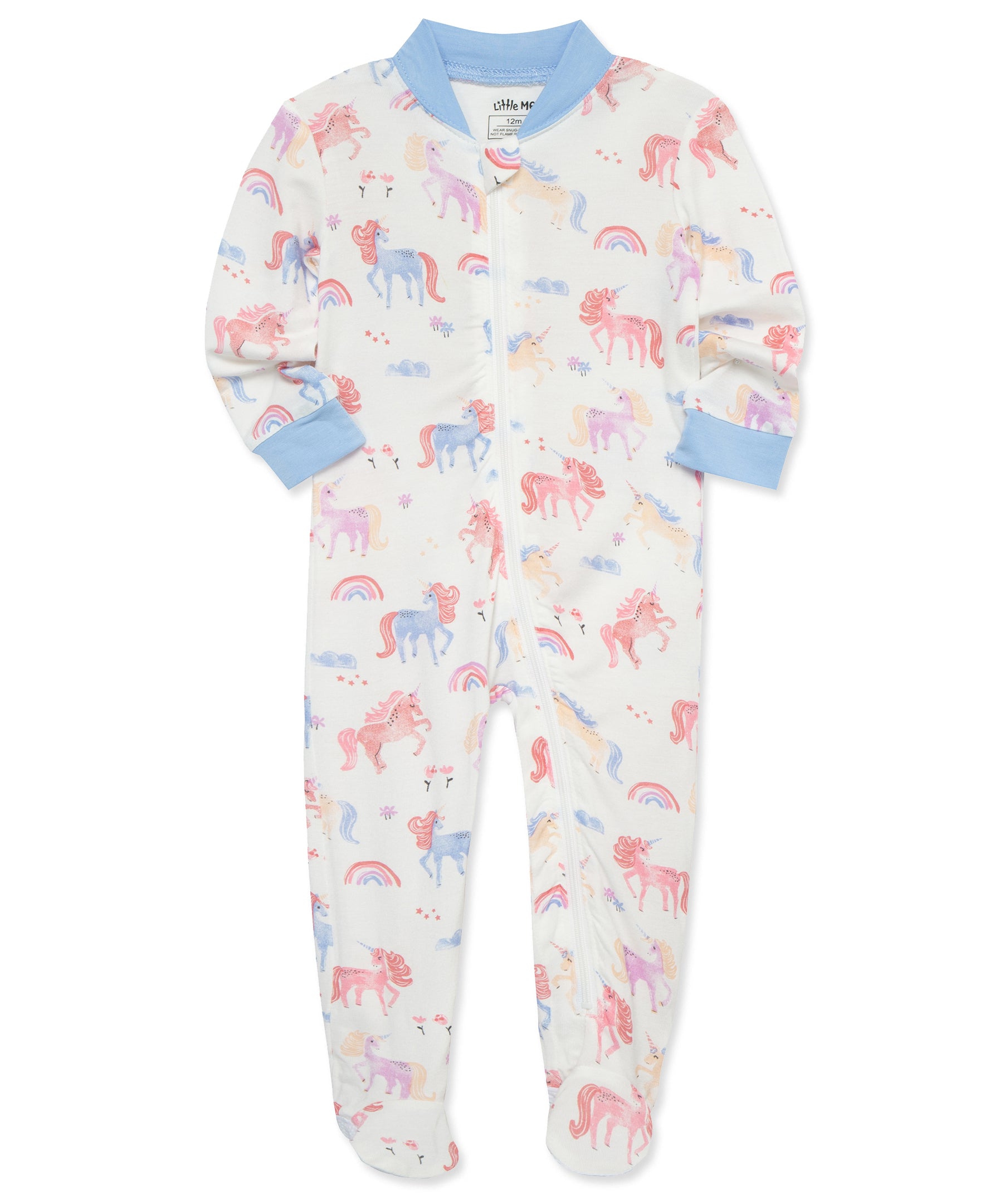 Unicorn Zip Front Footie - Little Me