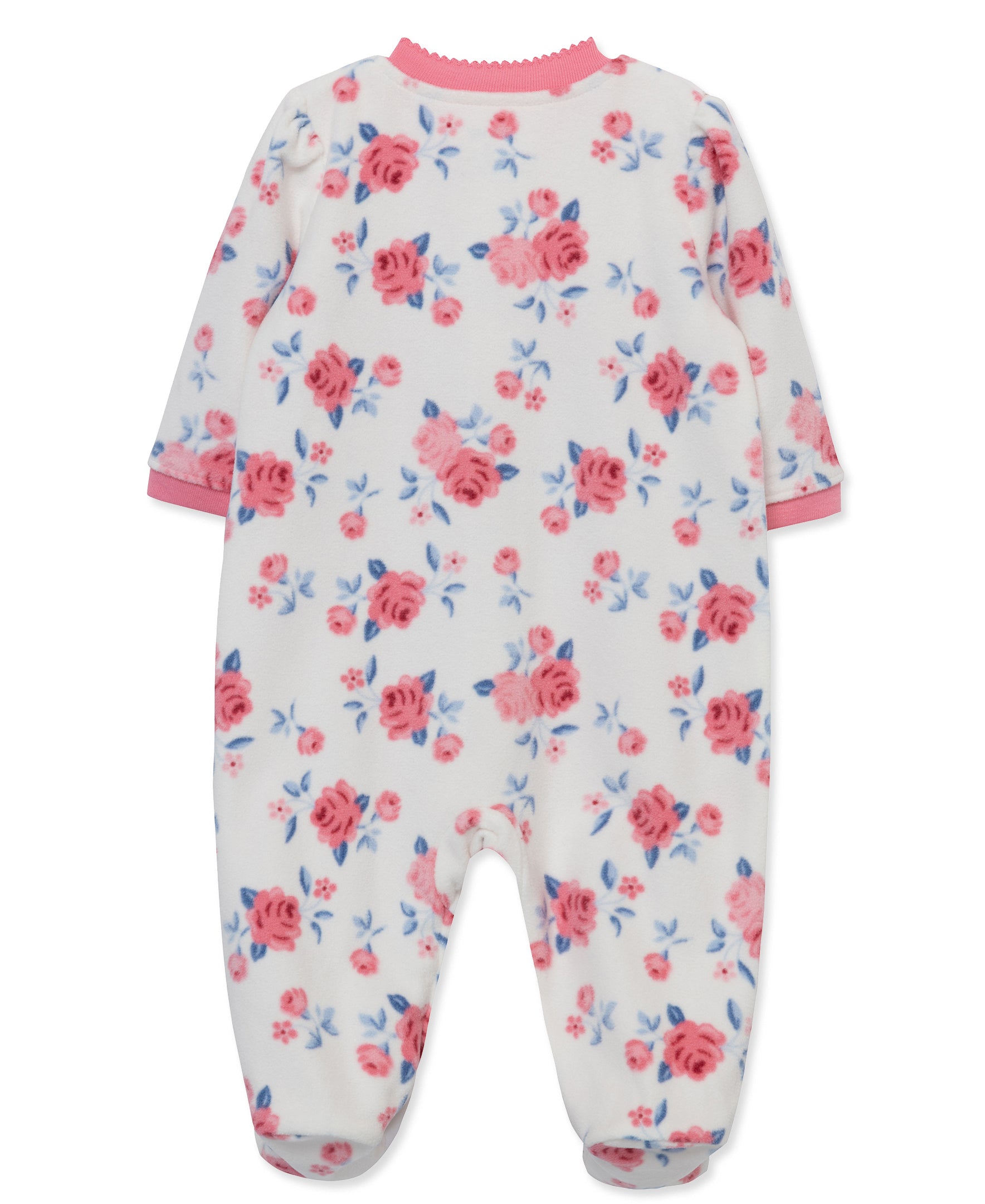 Rose Fleece Zip Front Sleeper Footie (12M-24M) - Little Me