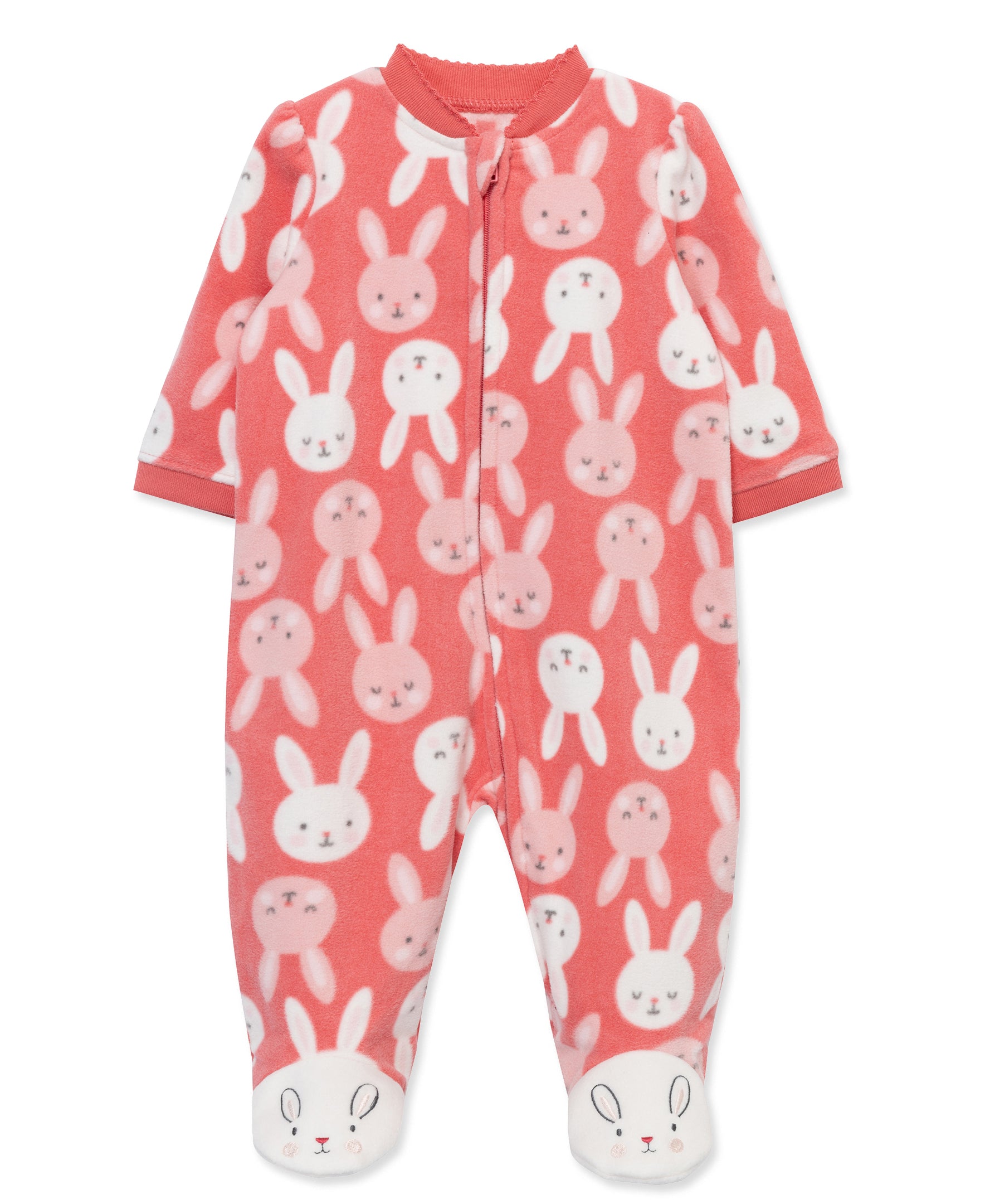 Bunny Fleece Zip Front Sleeper Footie (12M-24M) - Little Me