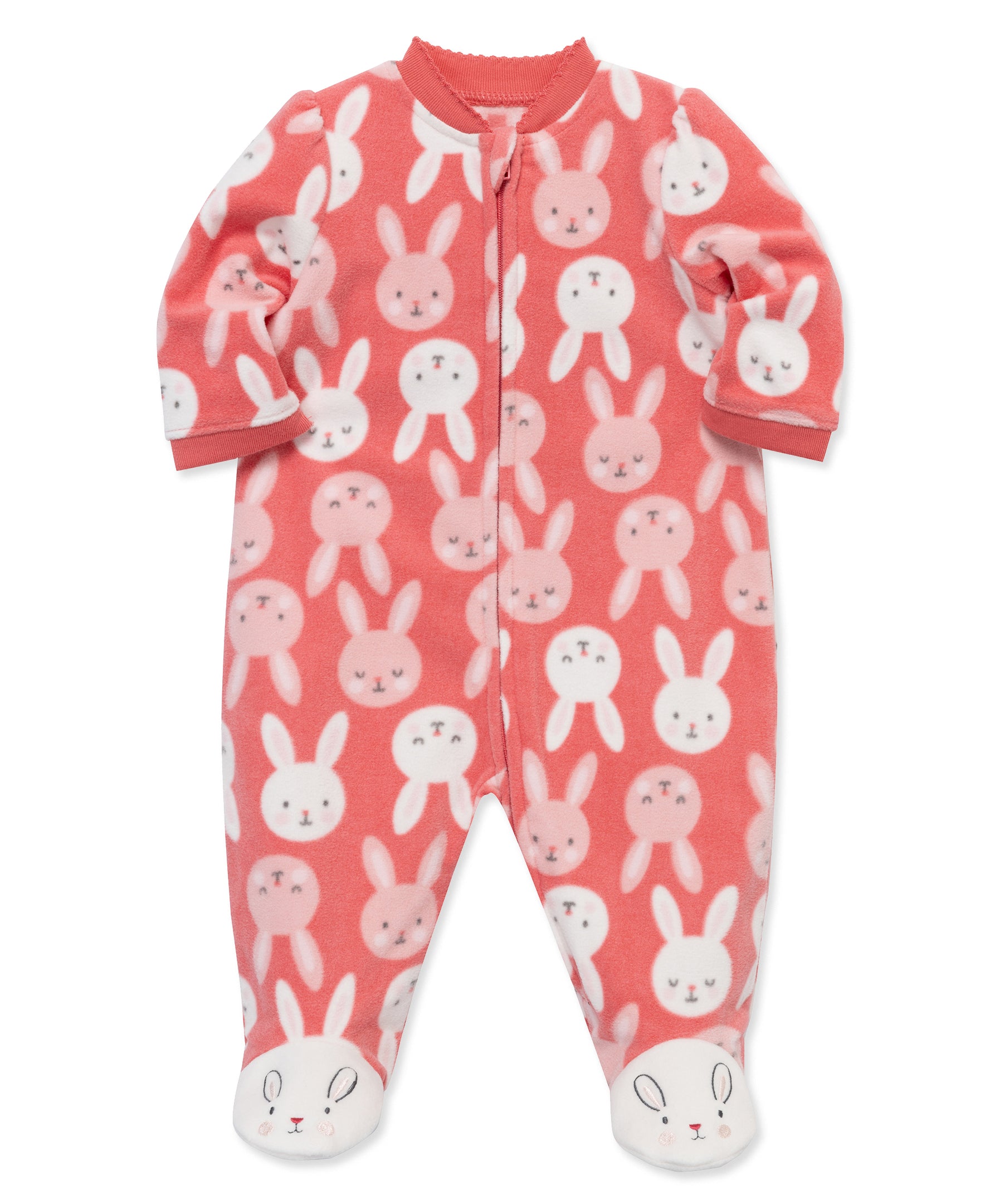 Bunny Fleece Zip Front Sleeper Footie (12M-24M) - Little Me