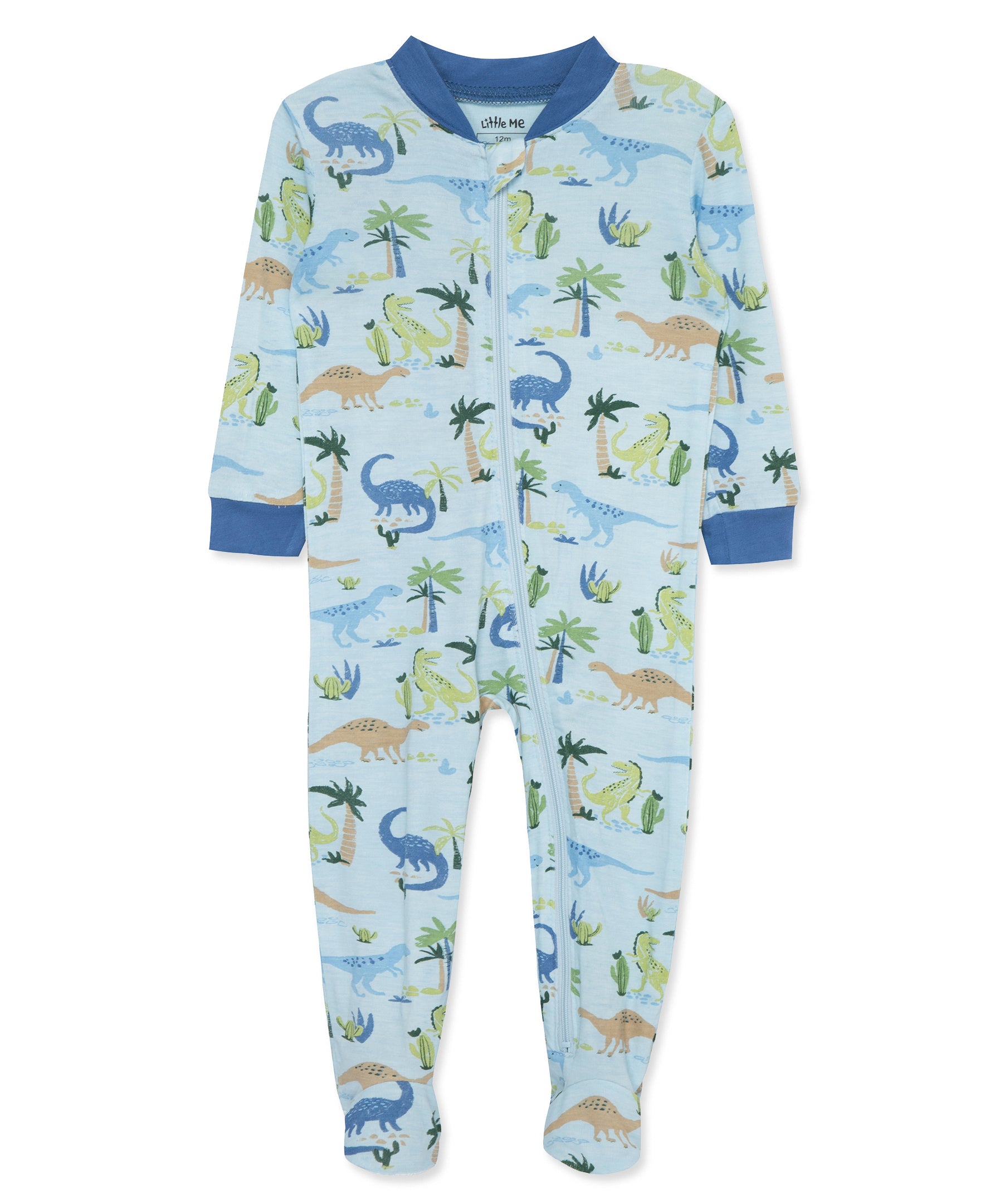 Dino Zip Front Footie - Little Me