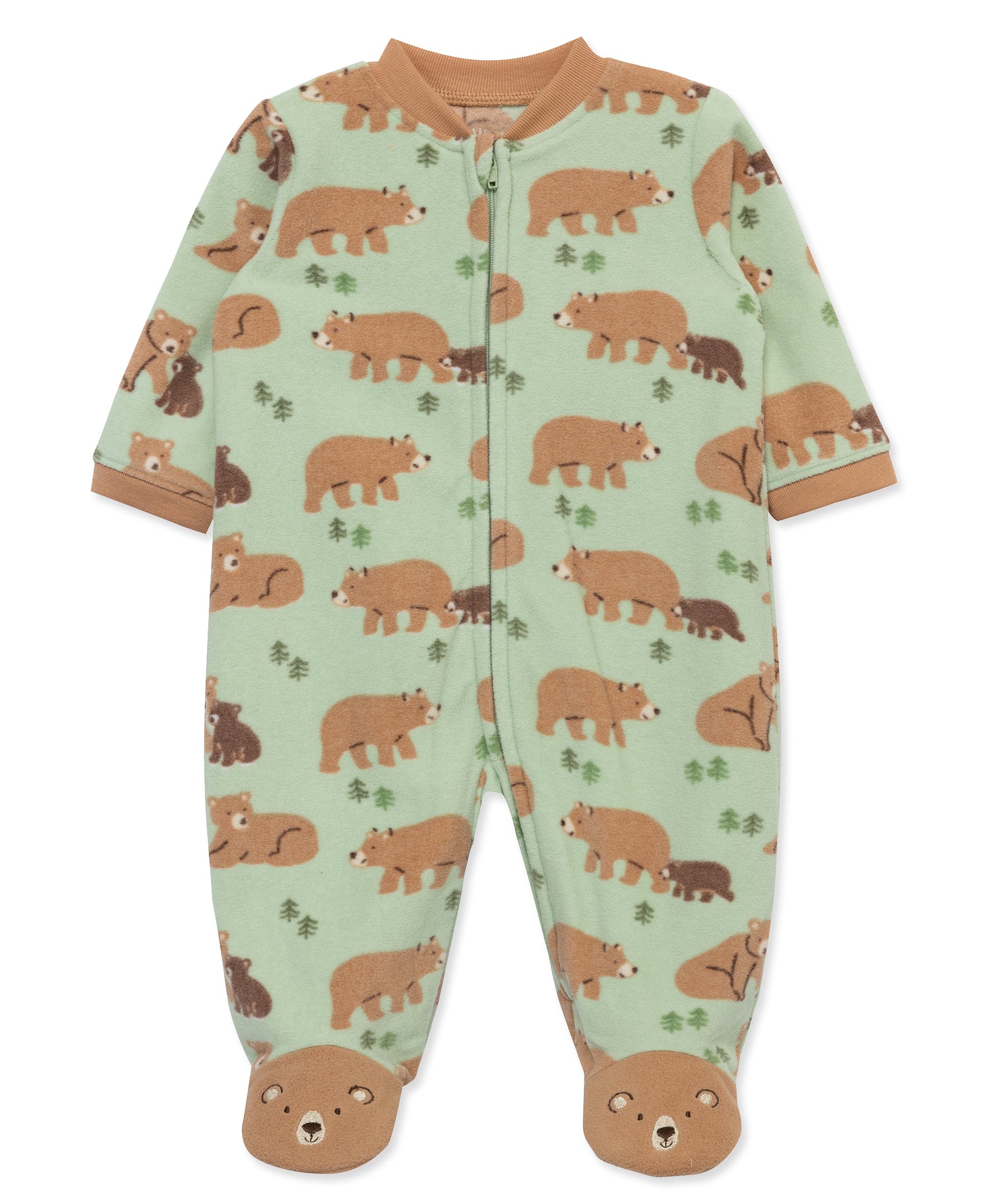 Bear Fleece Zip Front Sleeper Footie (12M-24M) - Little Me