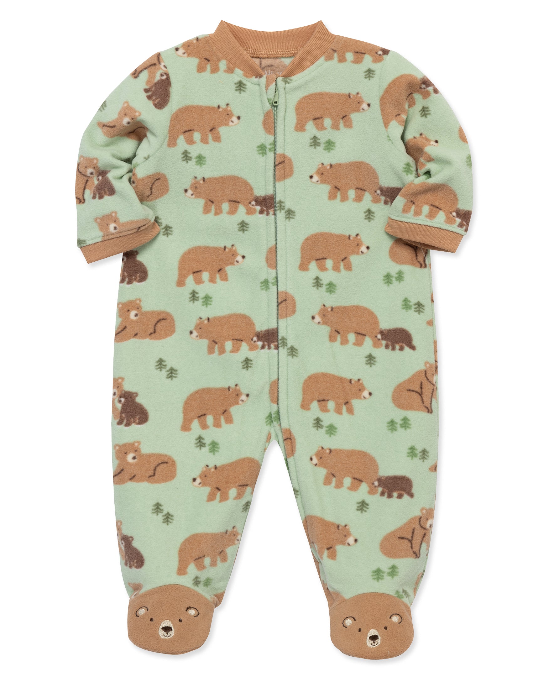 Bear Fleece Zip Front Sleeper Footie (12M-24M) - Little Me