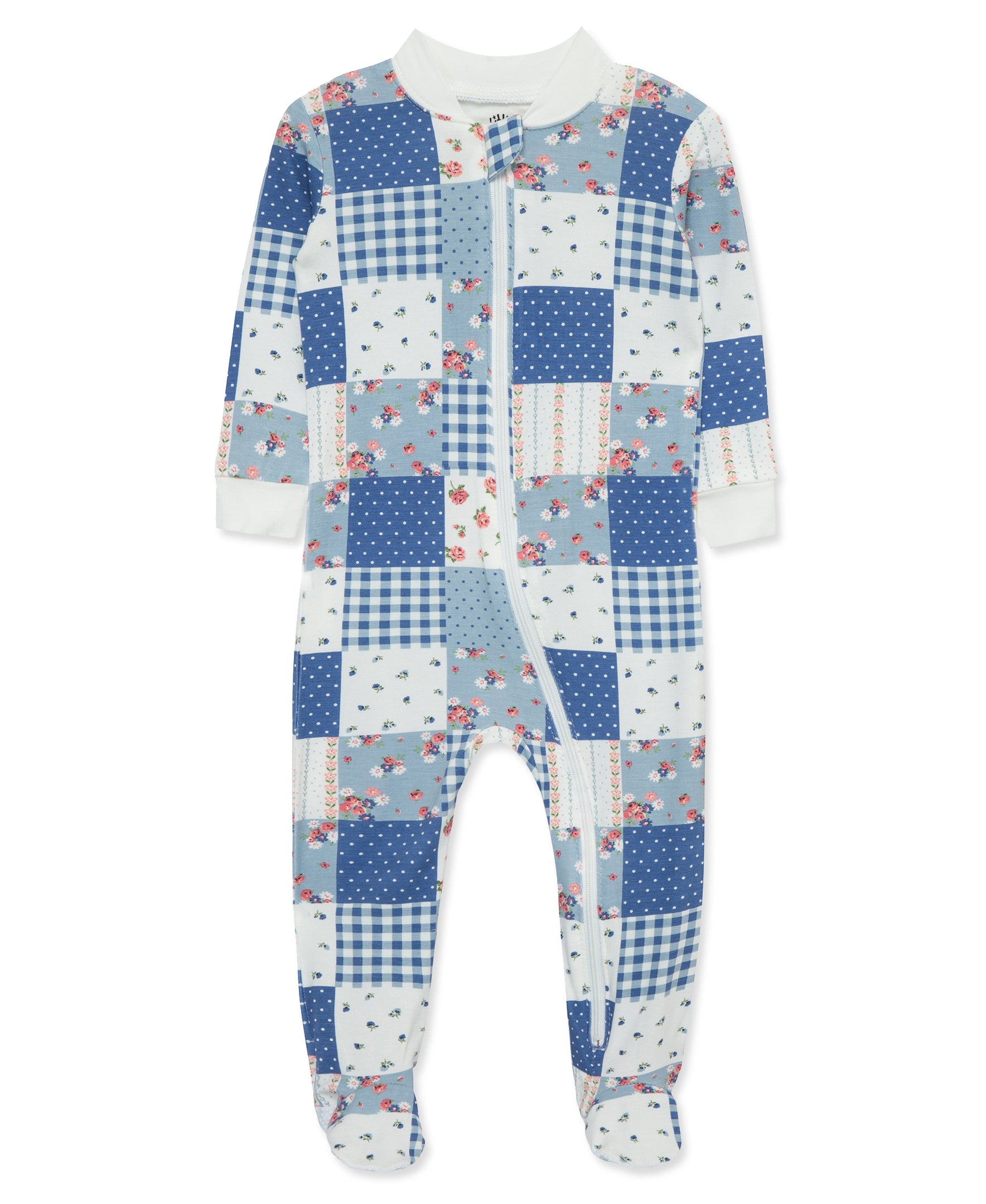 Patchwork Zip Front Footie - Little Me