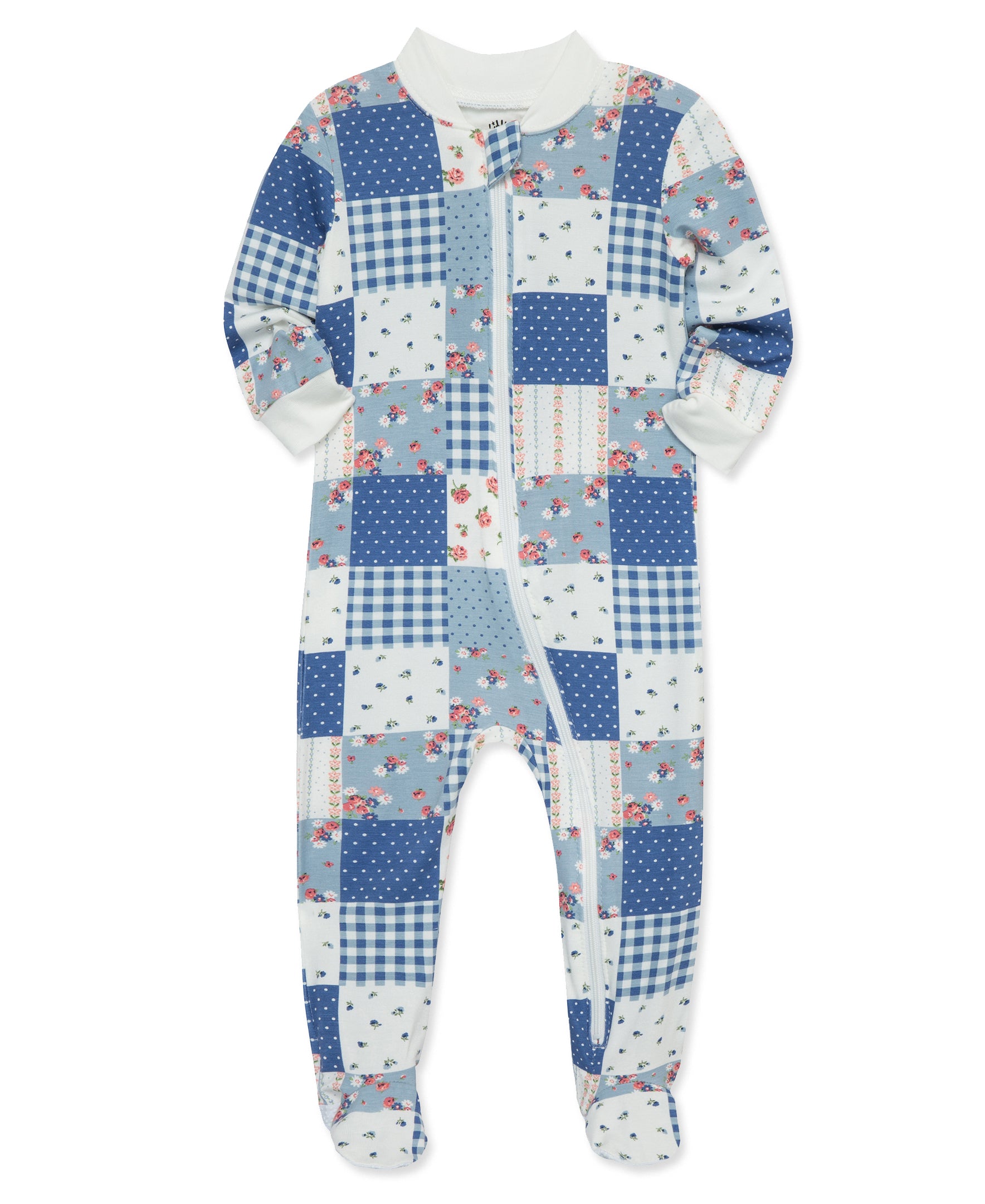 Patchwork Zip Front Footie - Little Me