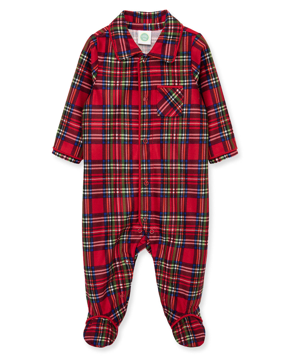 Plaid Collared Footie - Little Me