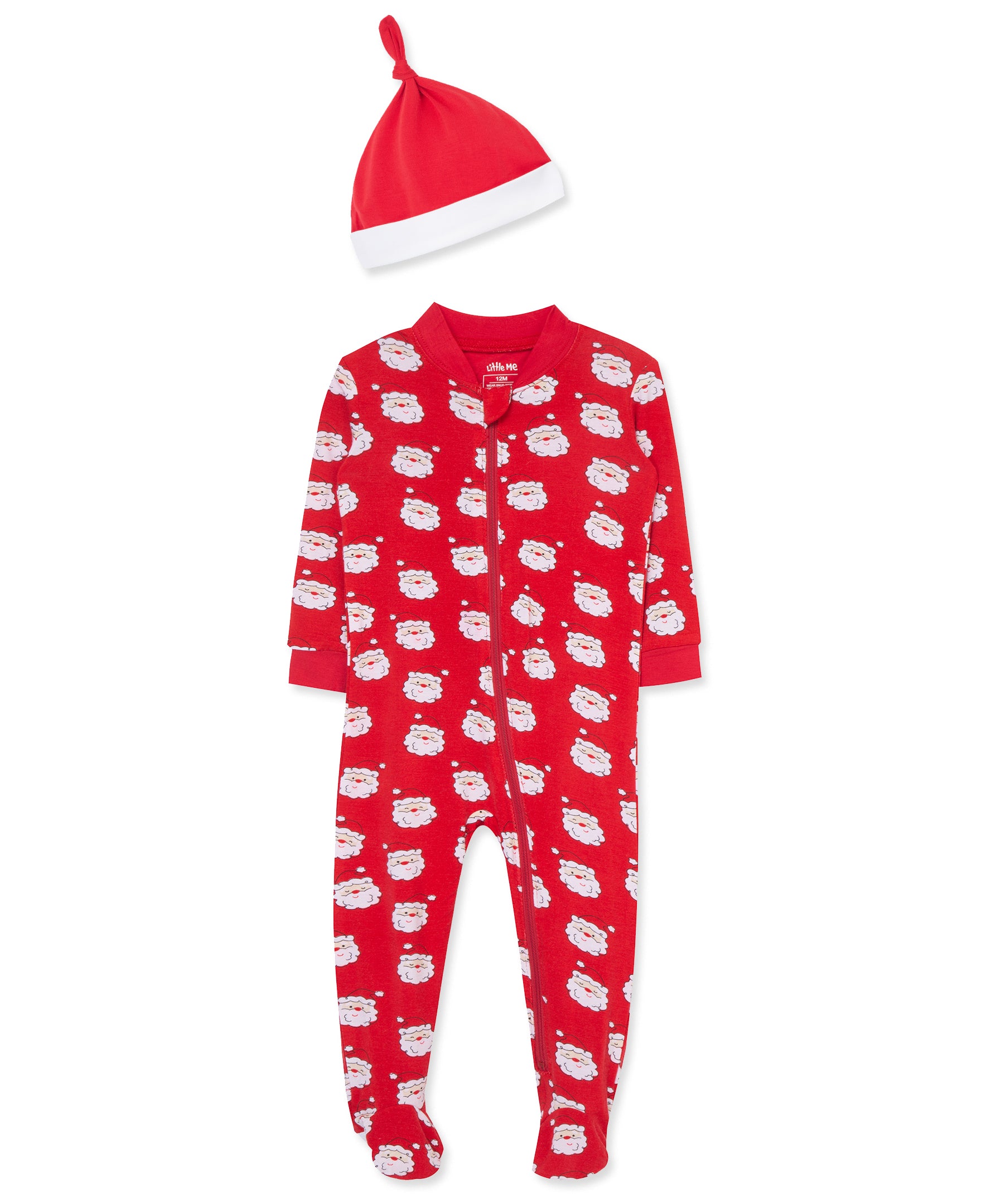 Santa Zip Front Footie & Hat (12M-24M) - Little Me