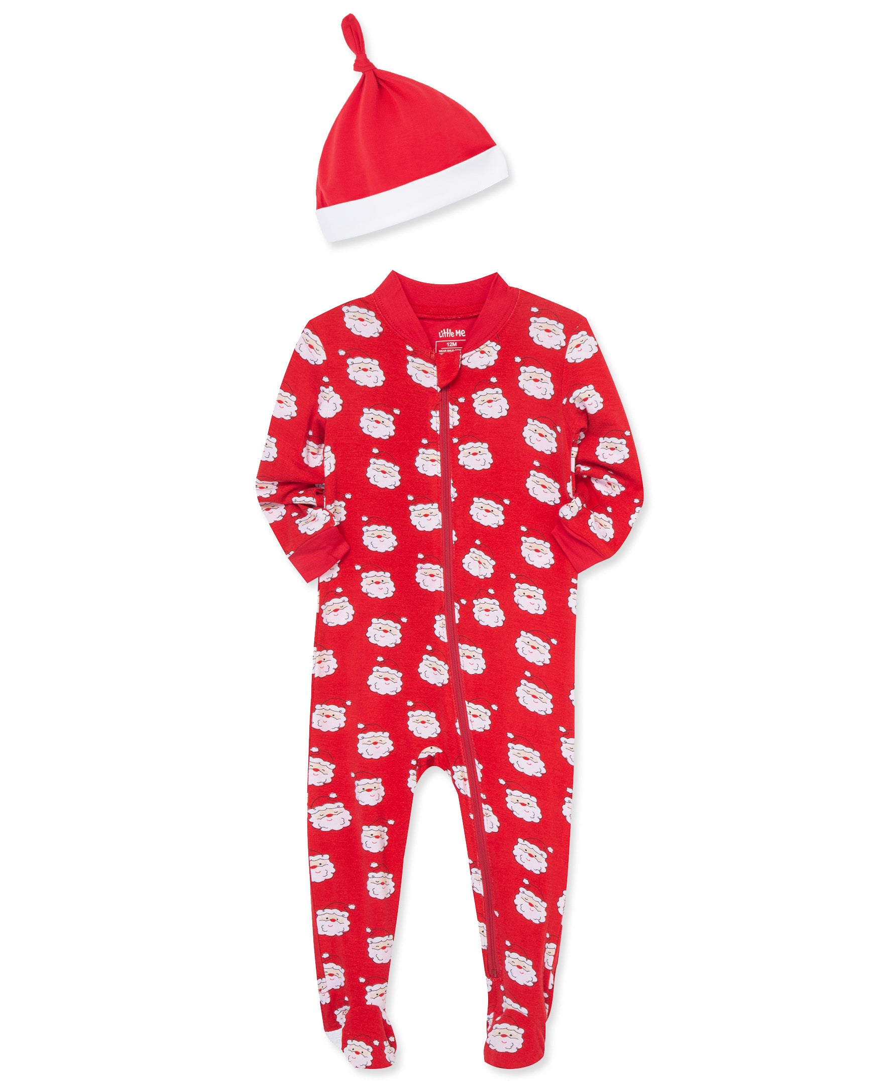 Santa Zip Front Footie & Hat (12M-24M) - Little Me