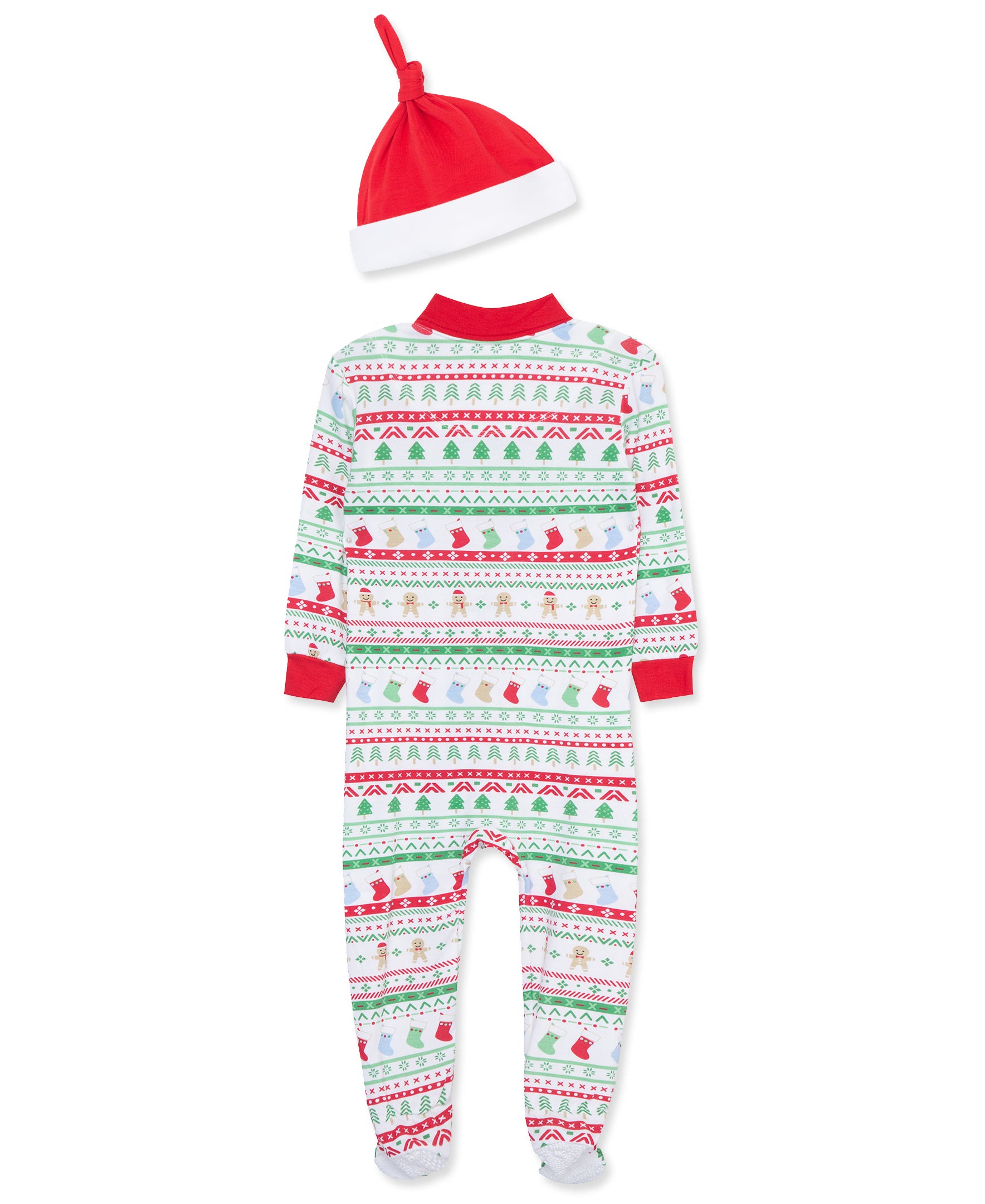 Fair Isle Zip Front Footie & Hat (12M-24M) - Little Me