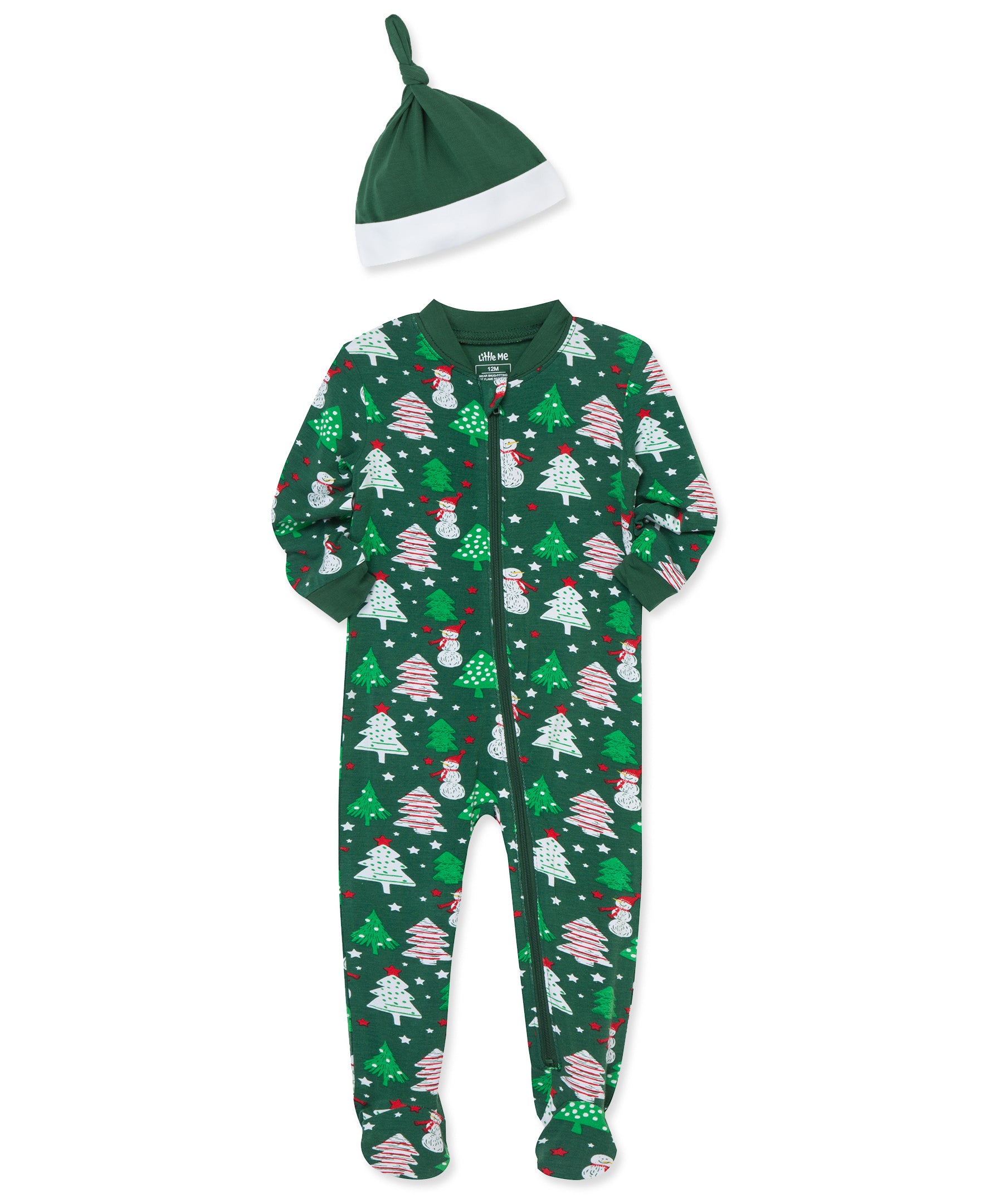 Snowman Zip Front Footie & Hat (12M-24M) - Little Me