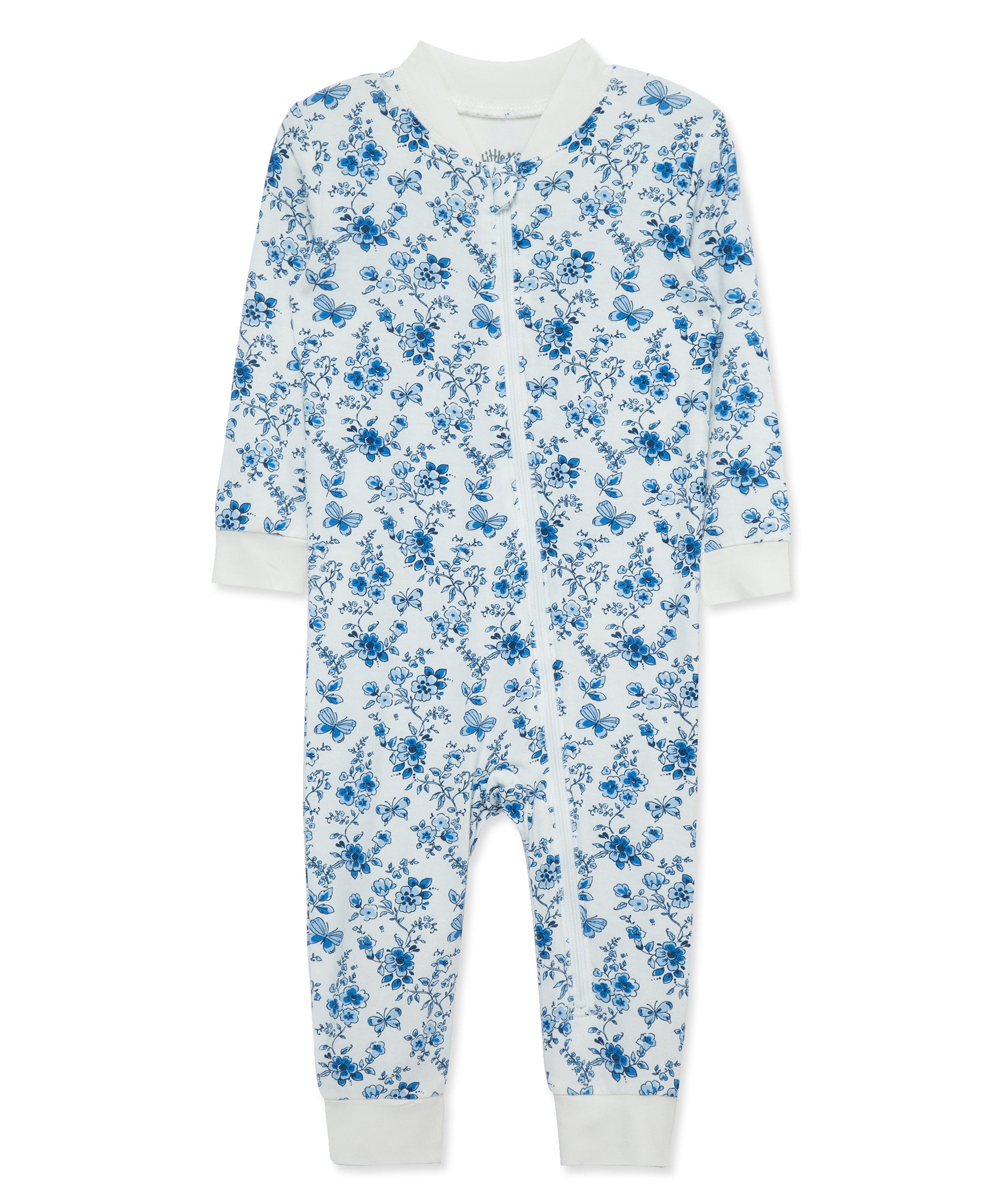 Blue Garden Zip Front Pajama - Little Me